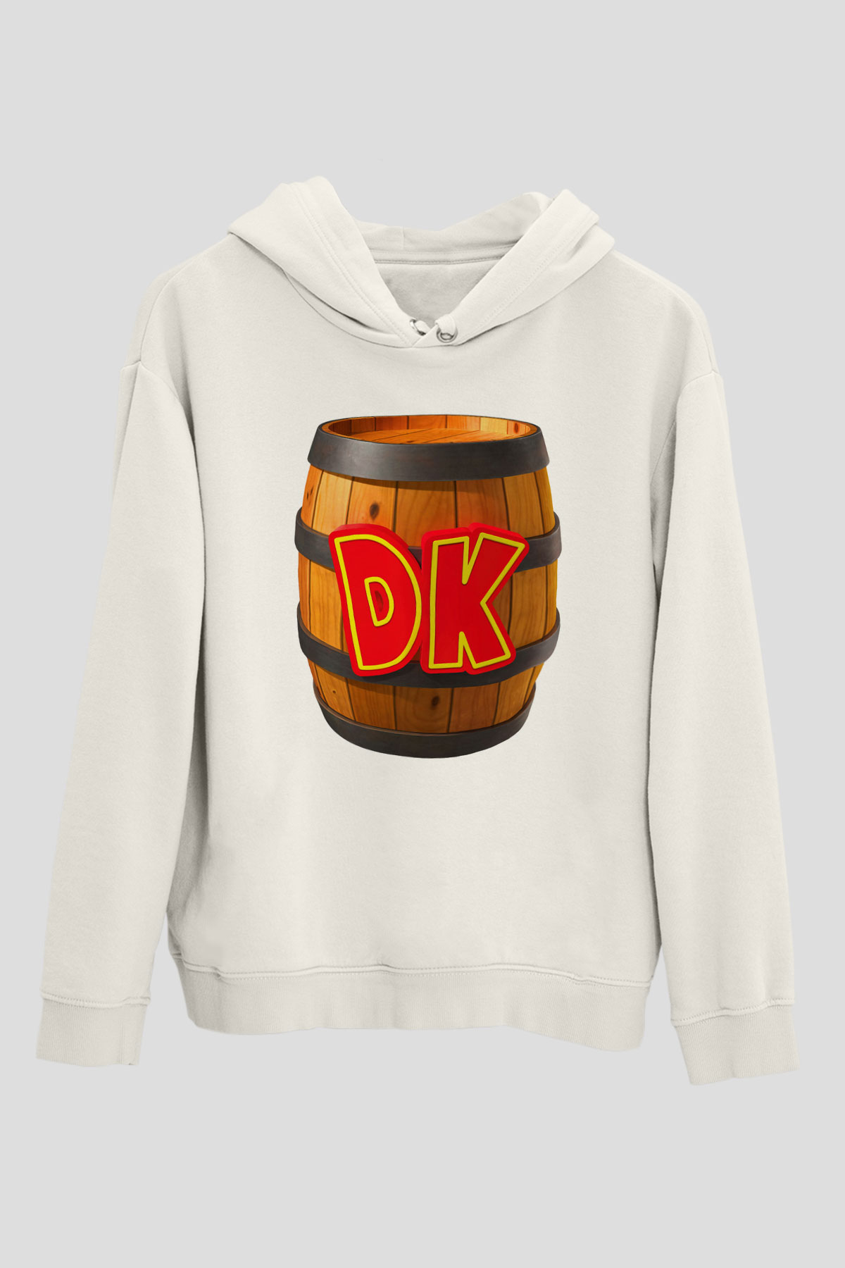 Donkey Kong Beyaz Unisex Kapşonlu Sweatshirt