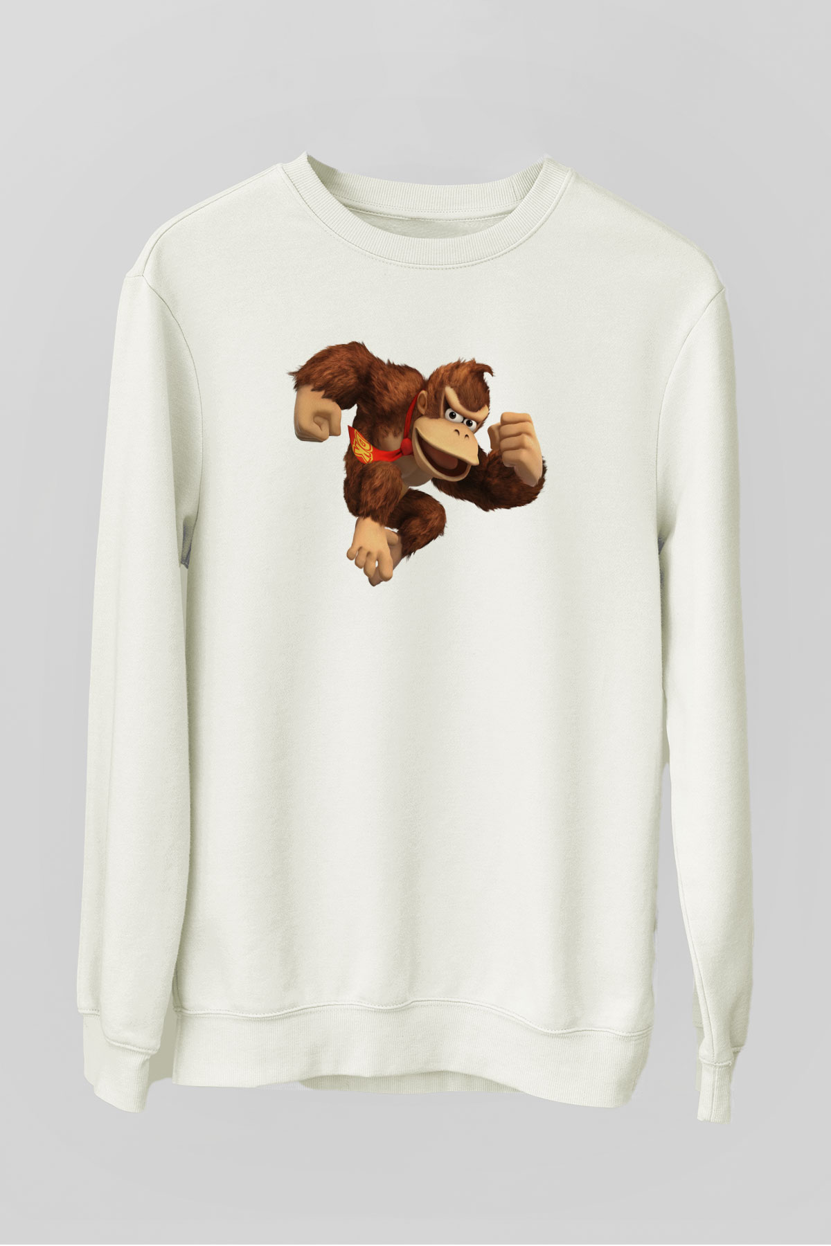 Donkey Kong Beyaz Unisex Sweatshirt