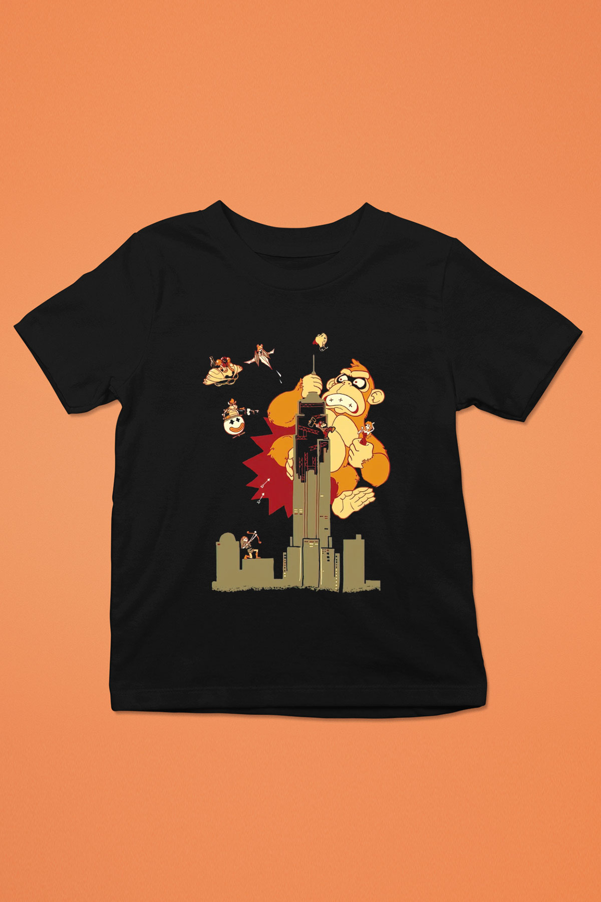 Donkey Kong Siyah Unisex  Çocuk Tişört