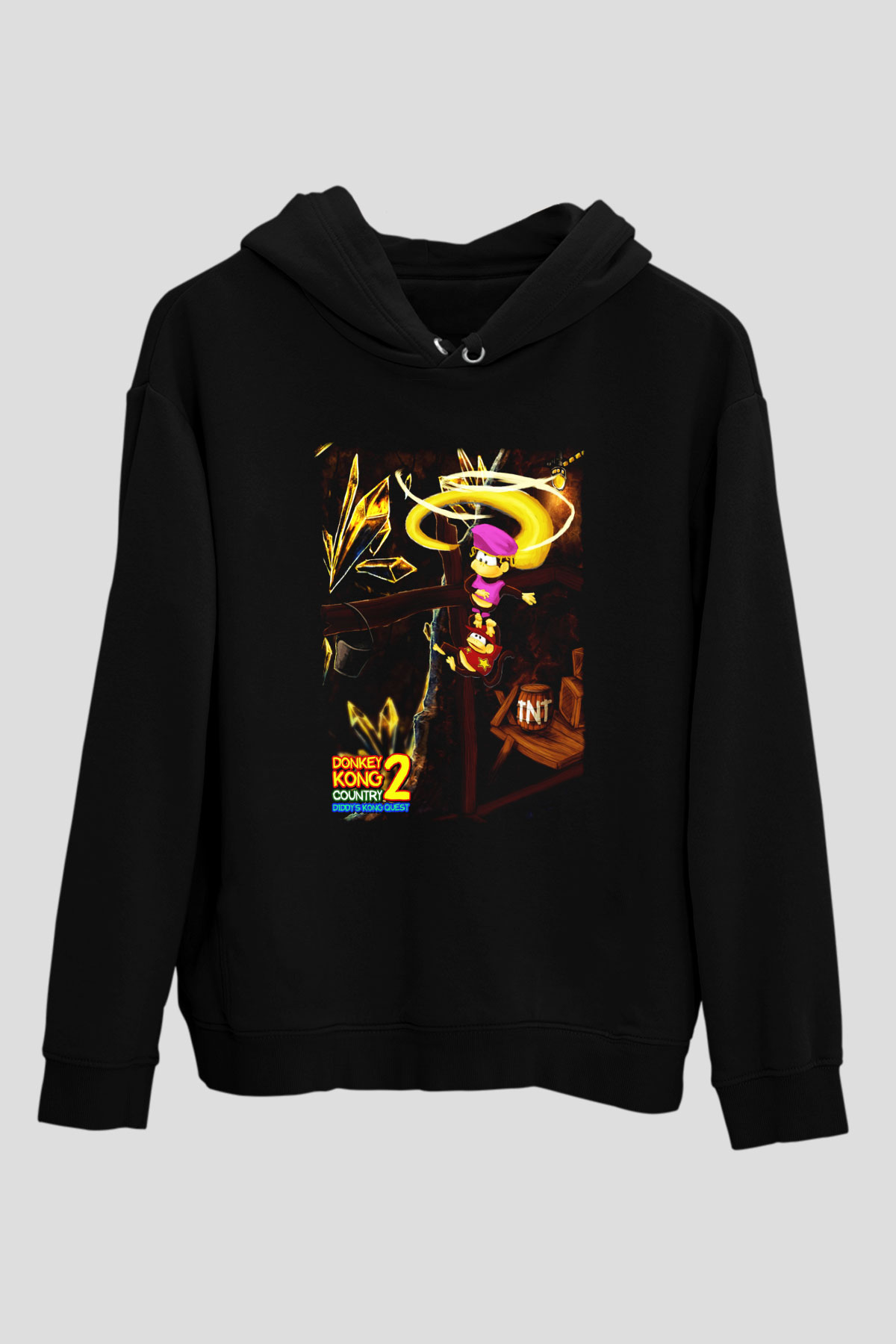Donkey Kong Siyah Unisex Hoodie