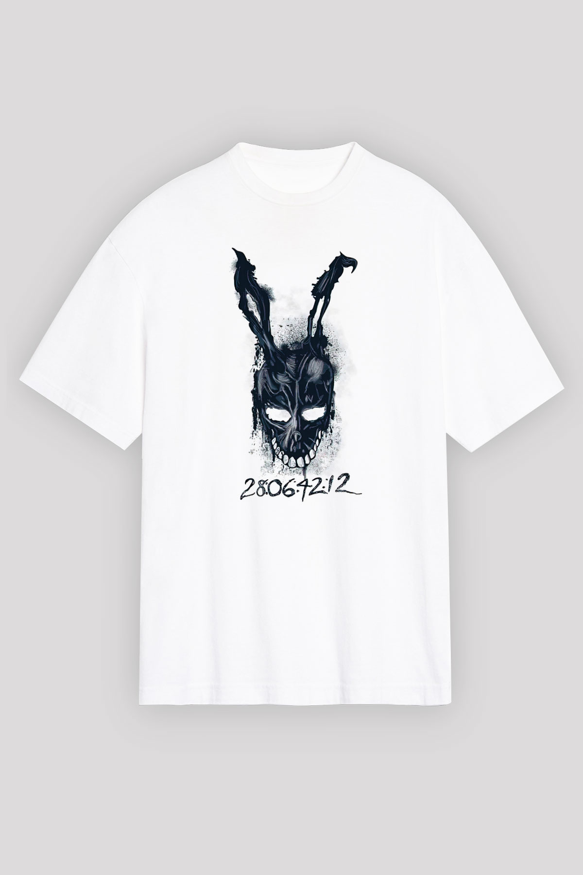 Donnie Darko Baskılı Beyaz Unisex Oversize Tişört - Tshirt