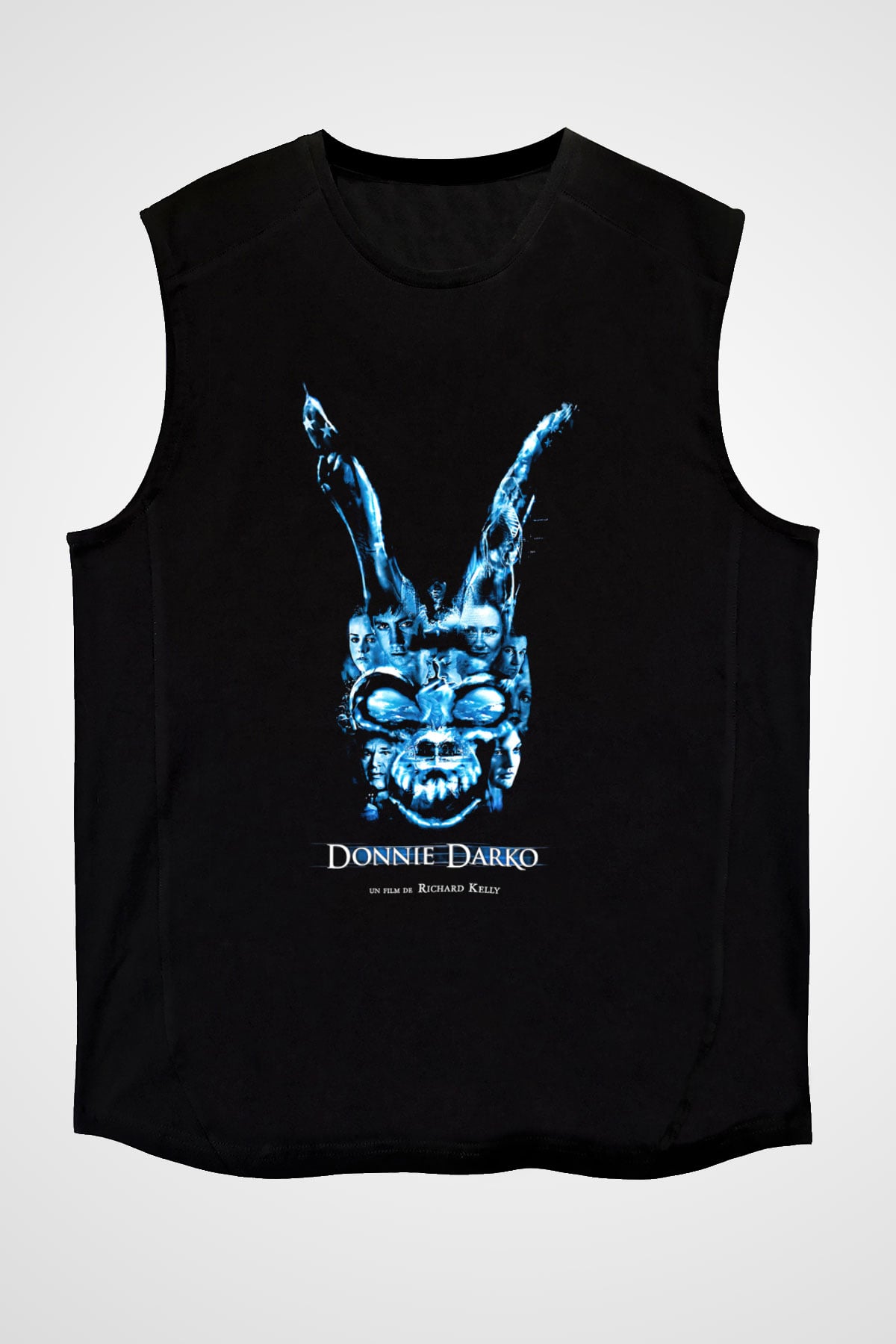 Donnie Darko Baskılı Unisex Siyah Kolsuz Tişört - Tshirt