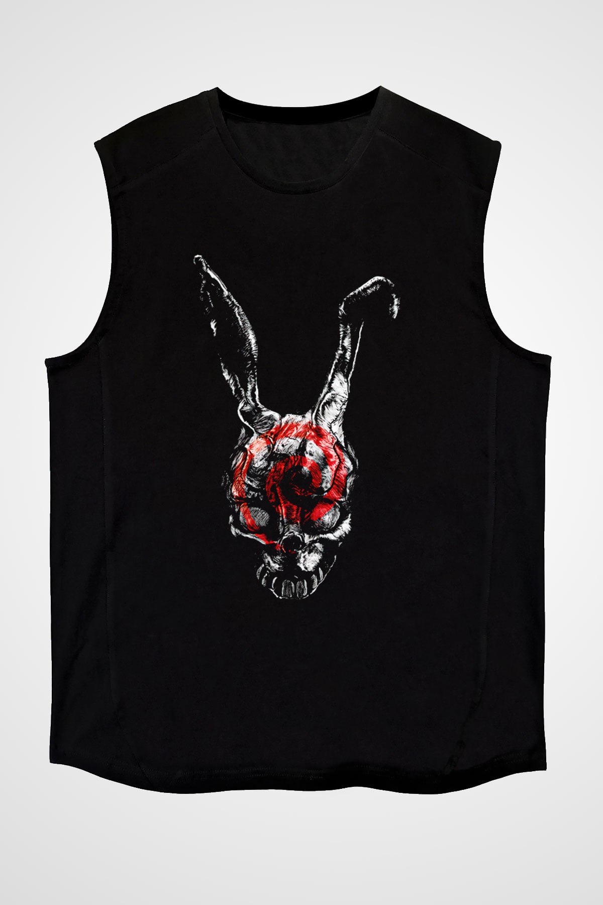 Donnie Darko Baskılı Unisex Siyah Kolsuz Tişört - Tshirt