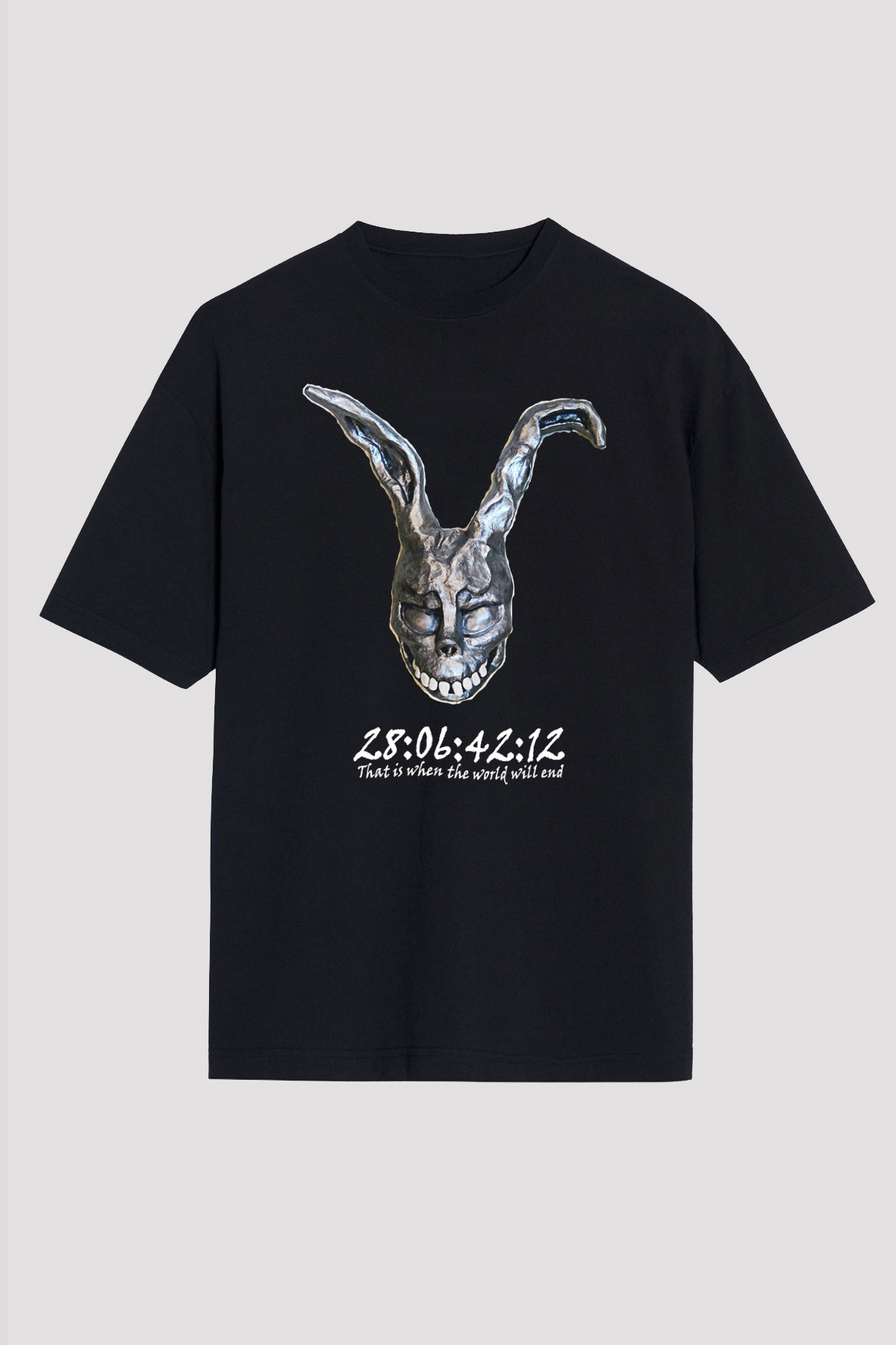 Donnie Darko Baskılı Unisex Siyah Oversize Tişört - Tshirt