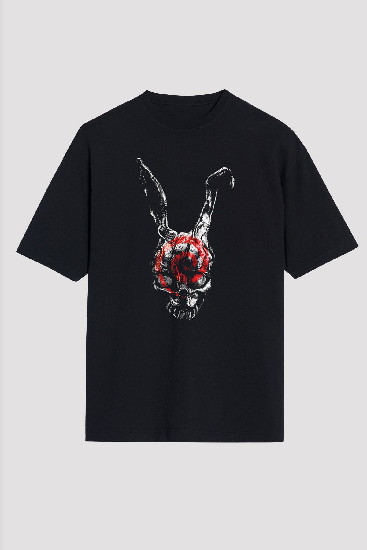 Donnie Darko Baskılı Unisex Siyah Oversize Tişört - Tshirt