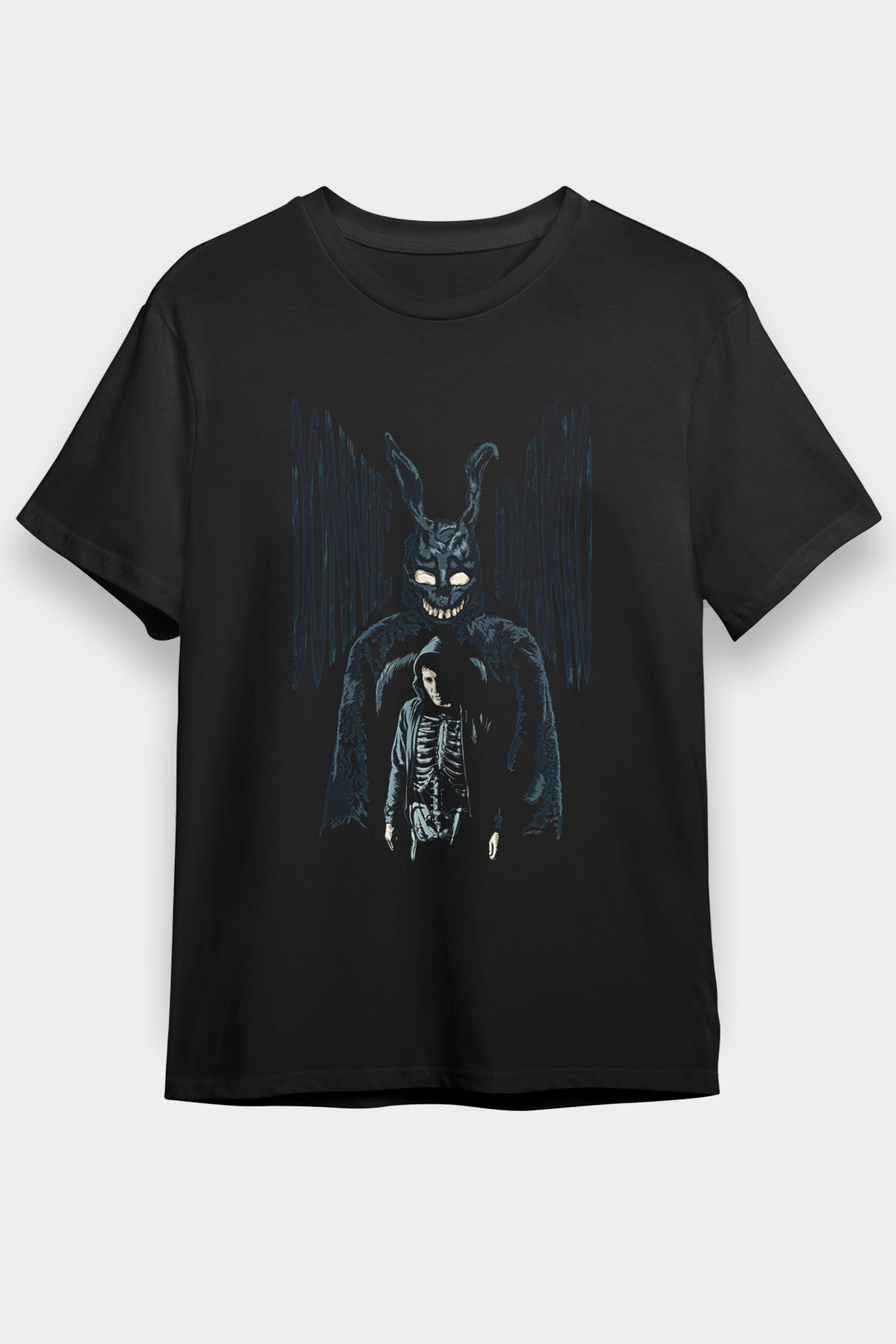 Donnie Darko Baskılı Unisex Siyah Tişört - Tshirt