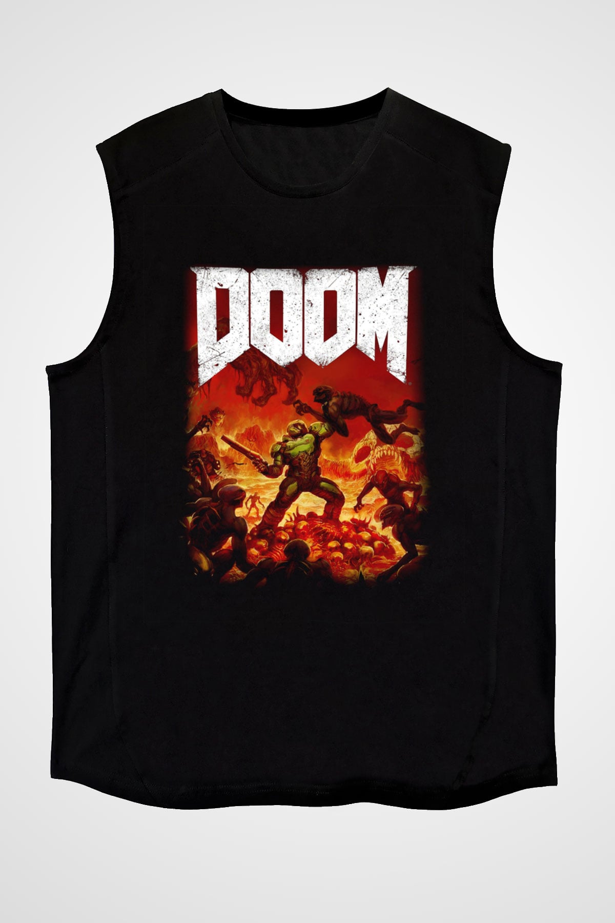 Doom Siyah Unisex Kolsuz Tişört