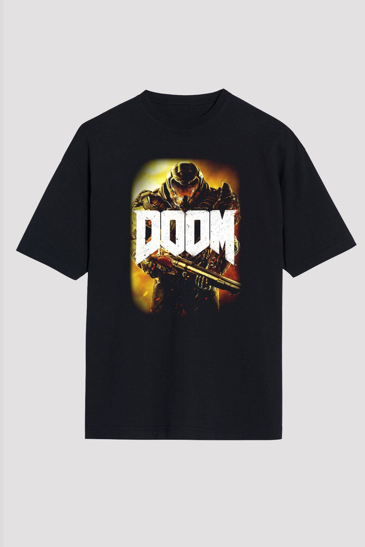 Doom Siyah Unisex Oversize Tişört T-Shirt
