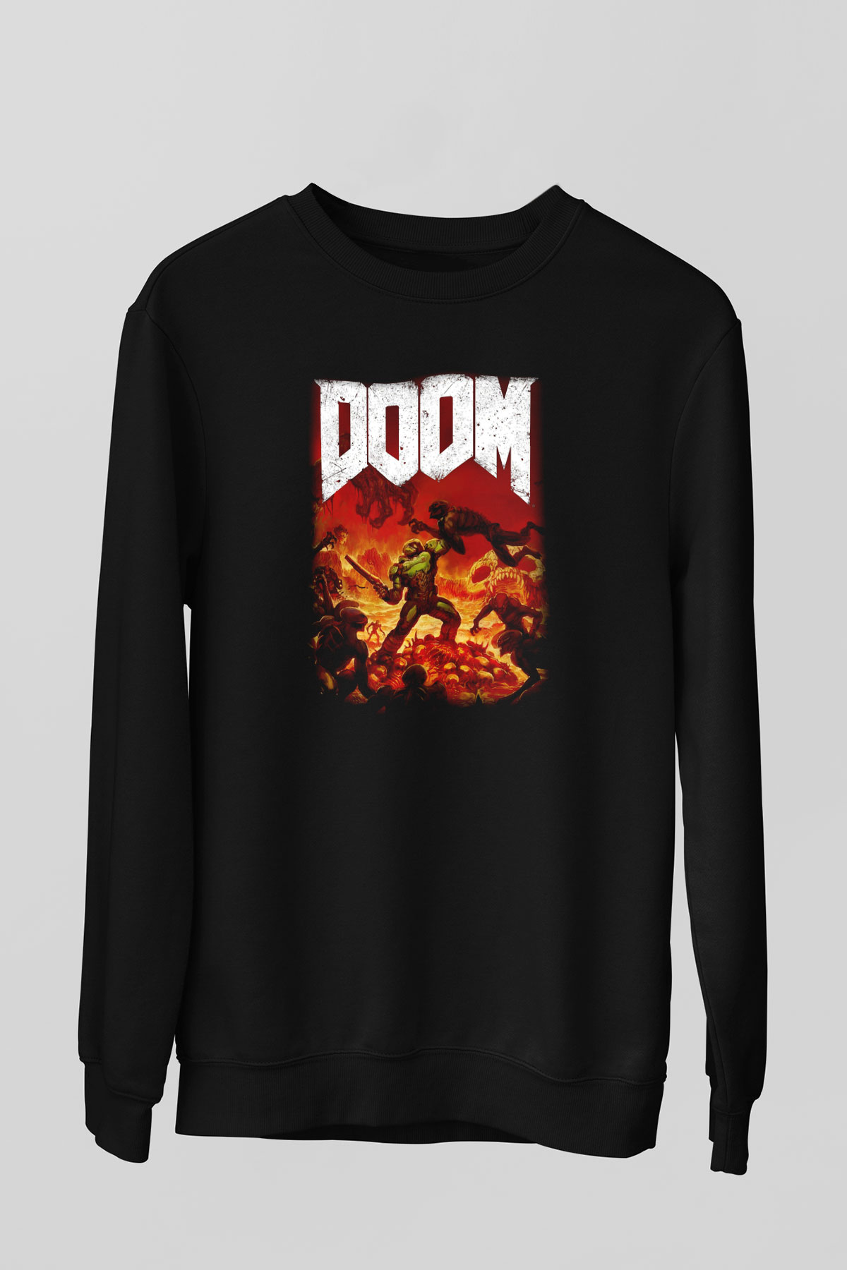 Doom Siyah Unisex Sweatshirt