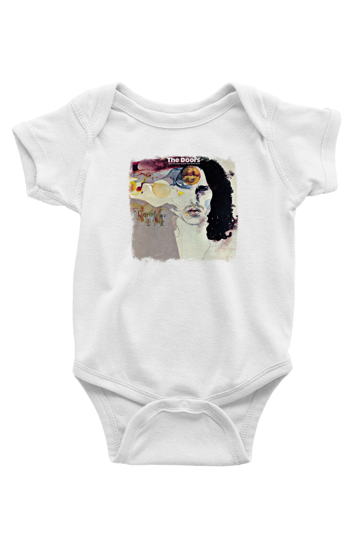 Doors Baskılı Unisex Beyaz Bebek Body - Zıbın