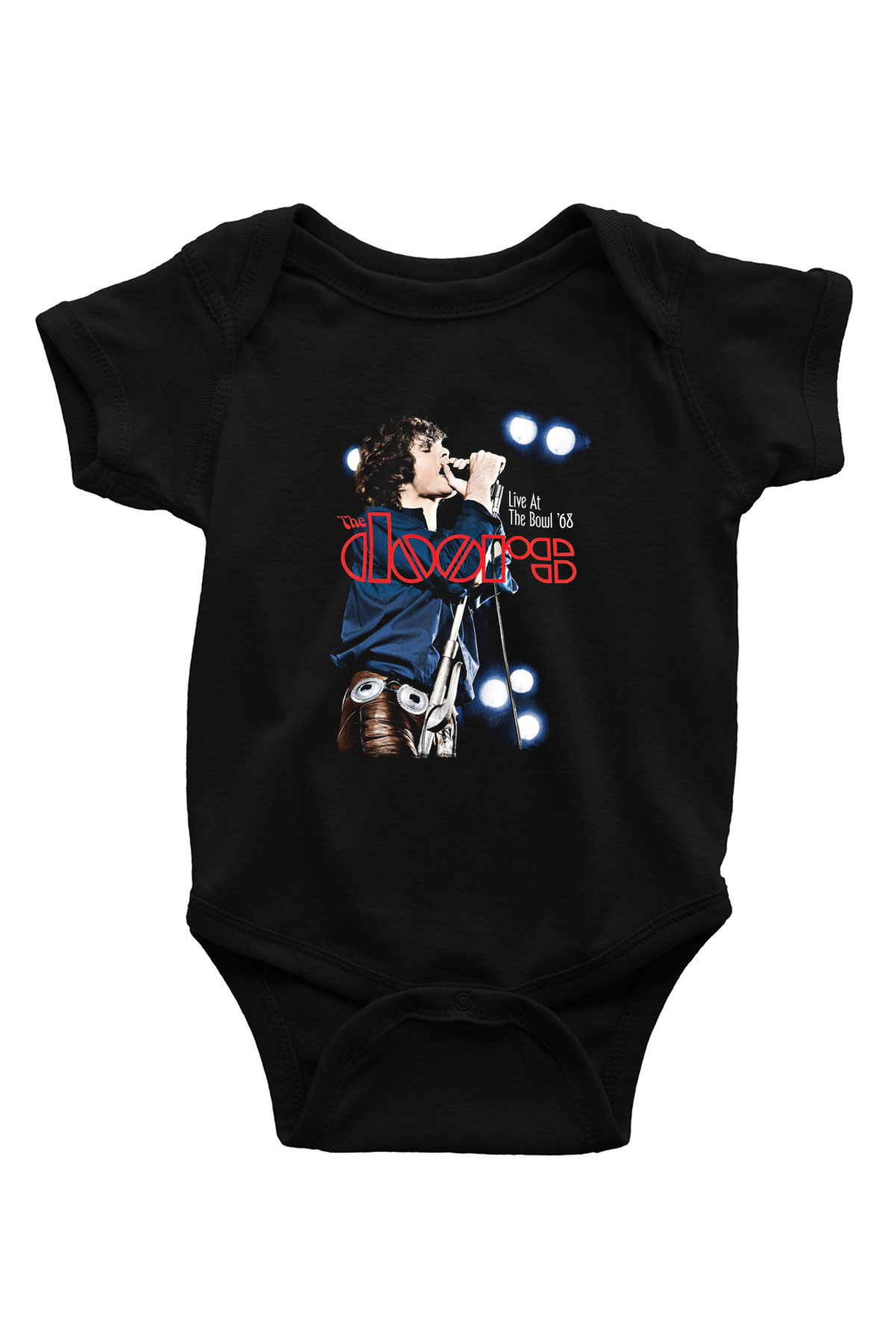 Doors Baskılı Unisex Siyah Bebek Body - Zıbın