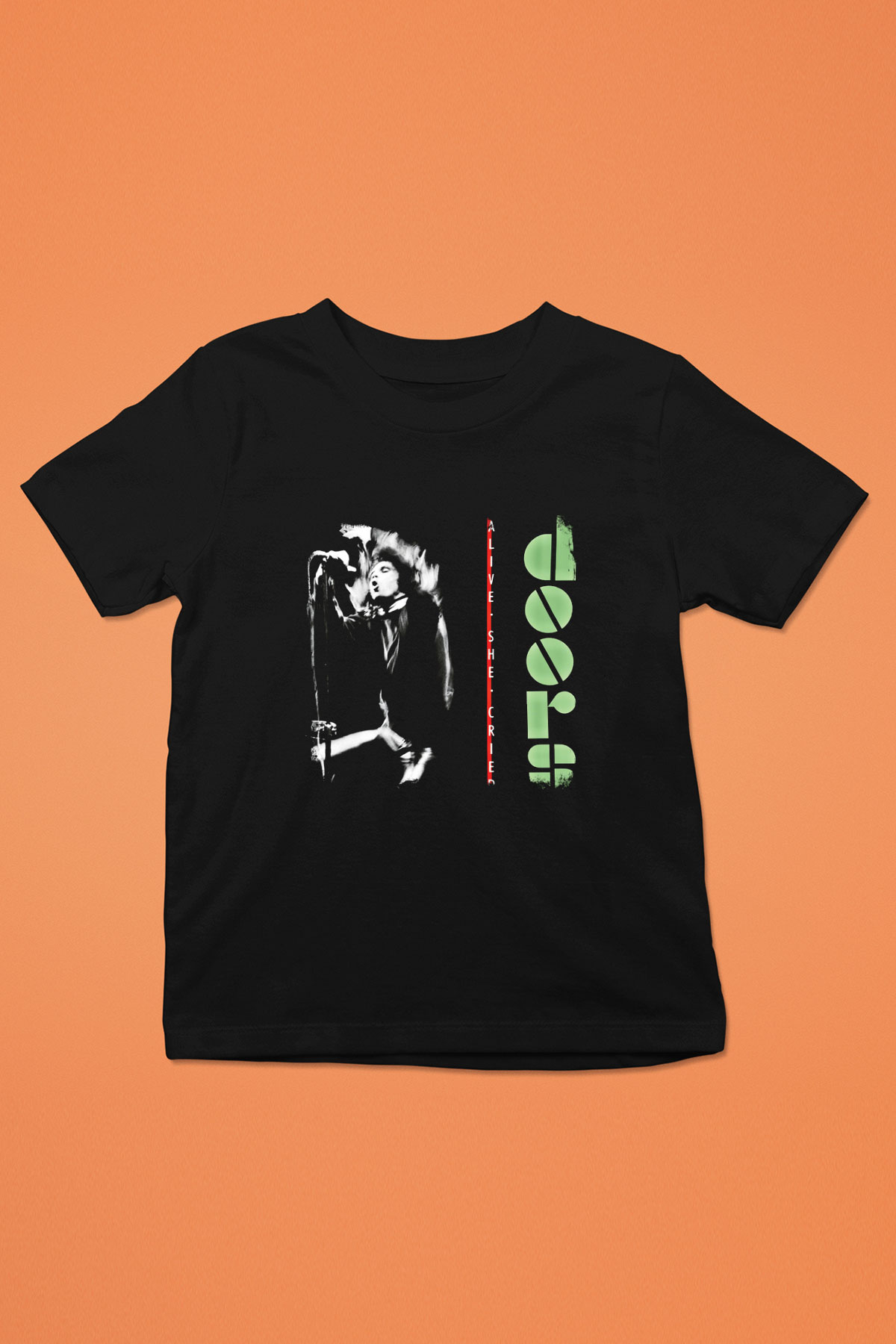 Doors Baskılı Unisex Siyah Çocuk Tişört
