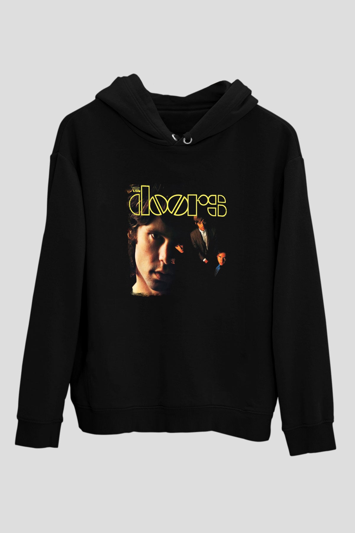 Doors Baskılı Unisex Siyah Hoodie