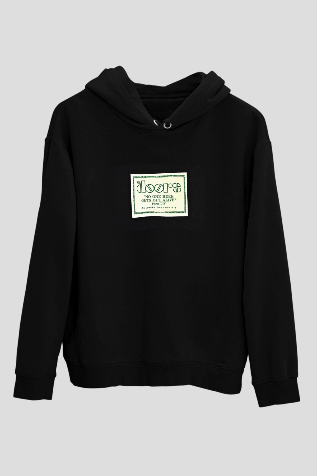 Doors Baskılı Unisex Siyah Hoodie