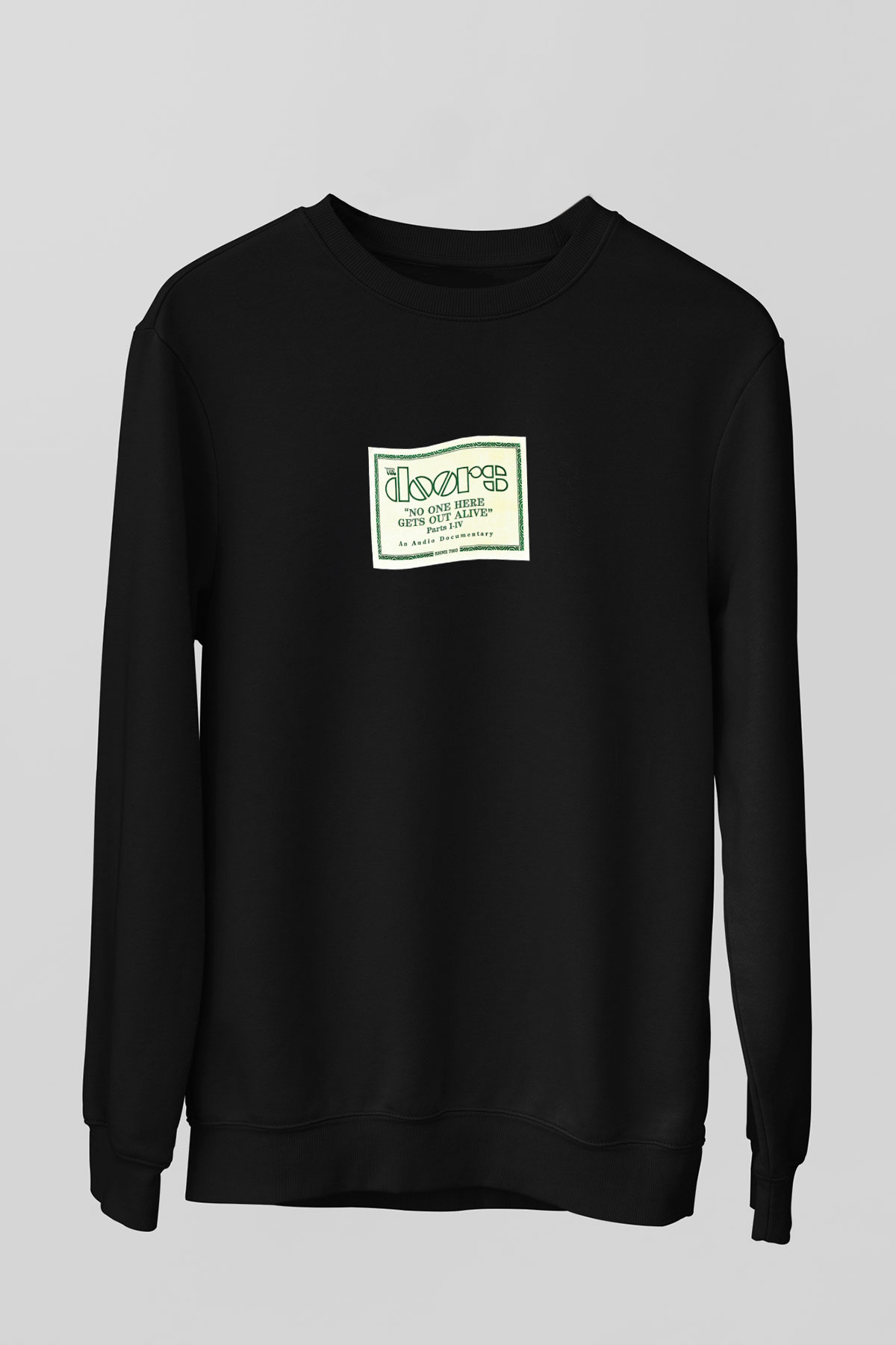 Doors Baskılı Unisex Siyah Sweatshirt