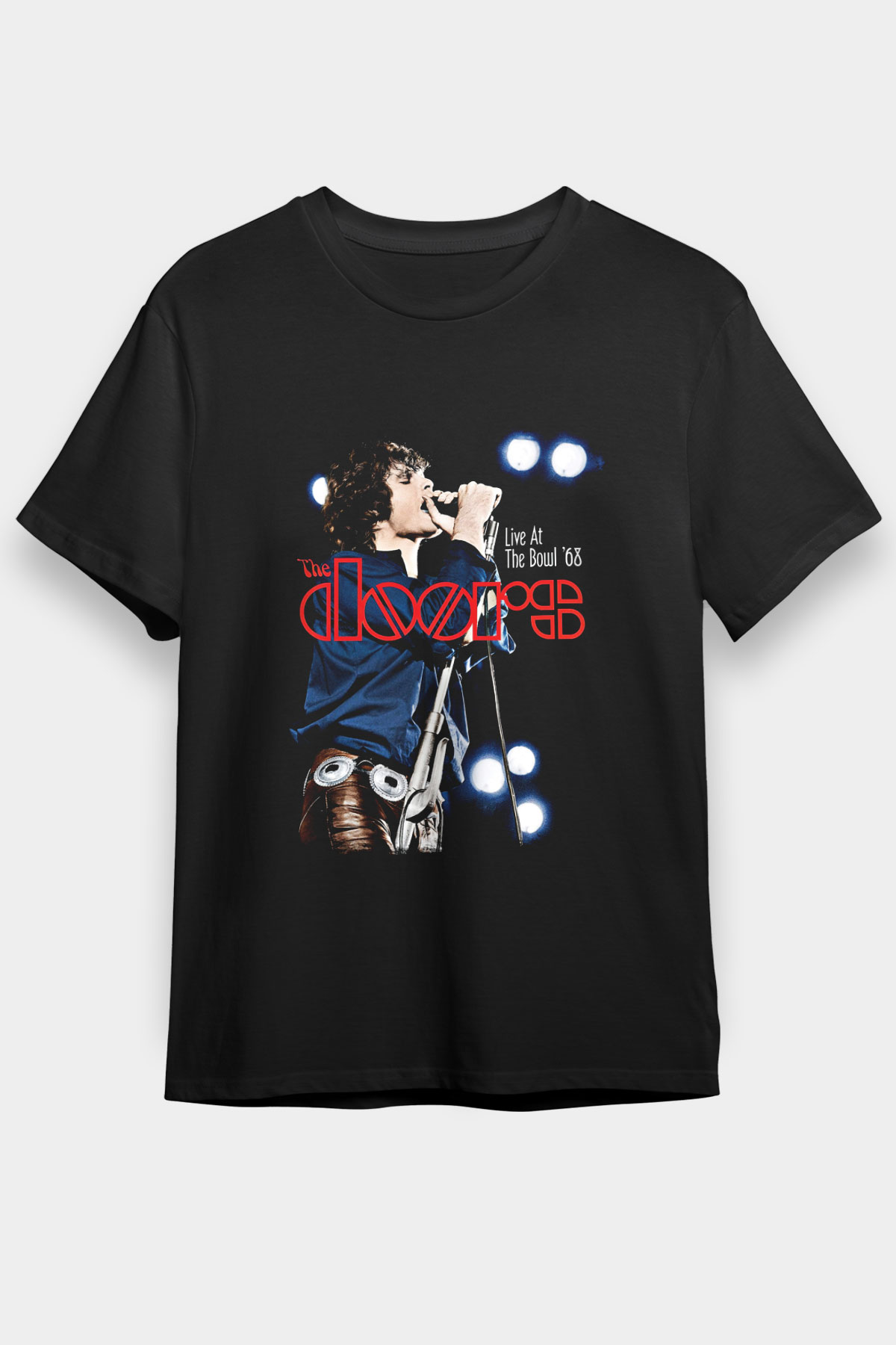 Doors Baskılı Unisex Siyah Tişört