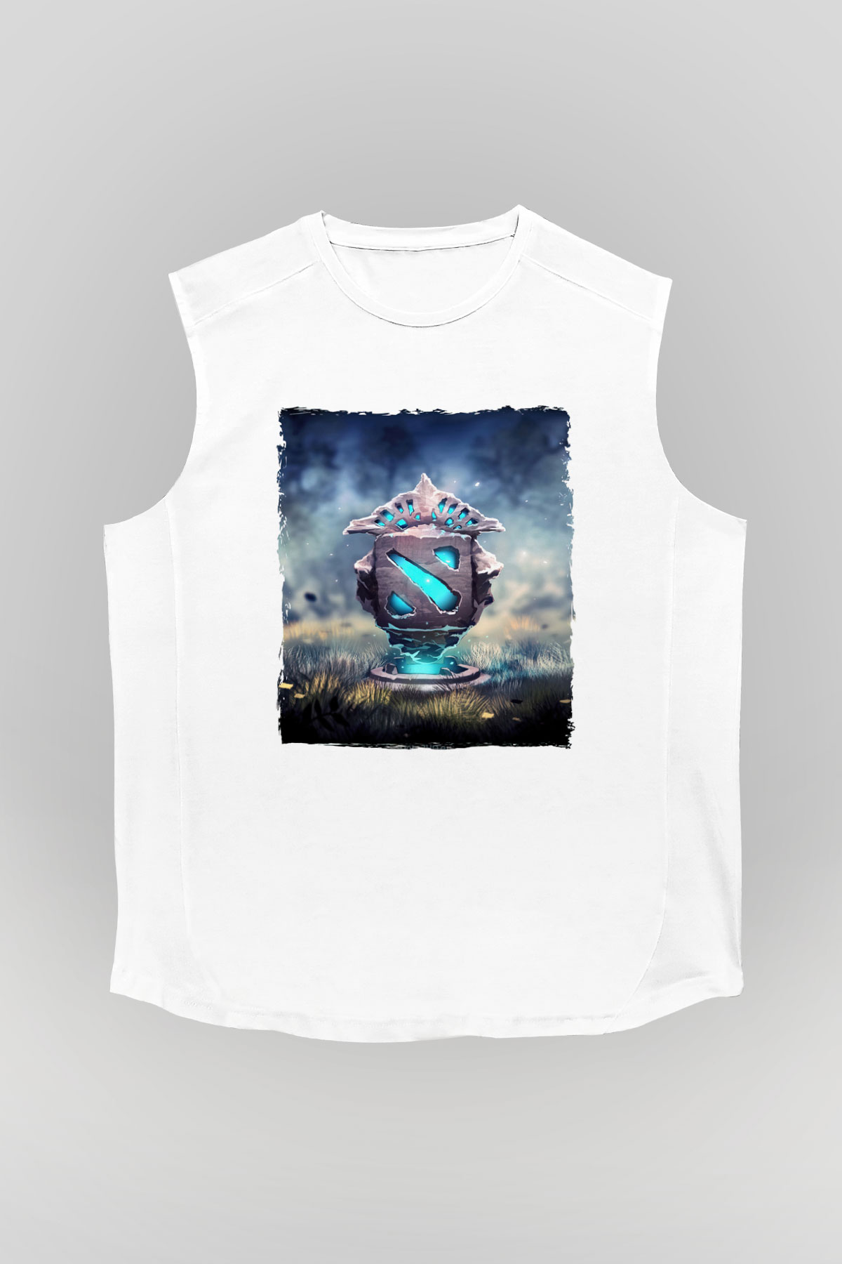 Dota 2 Beyaz Unisex Kolsuz Tişört