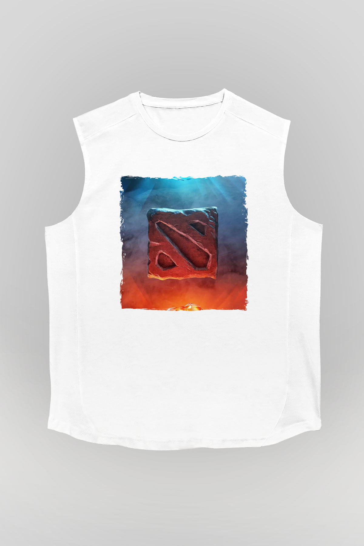 Dota 2 Beyaz Unisex Kolsuz Tişört