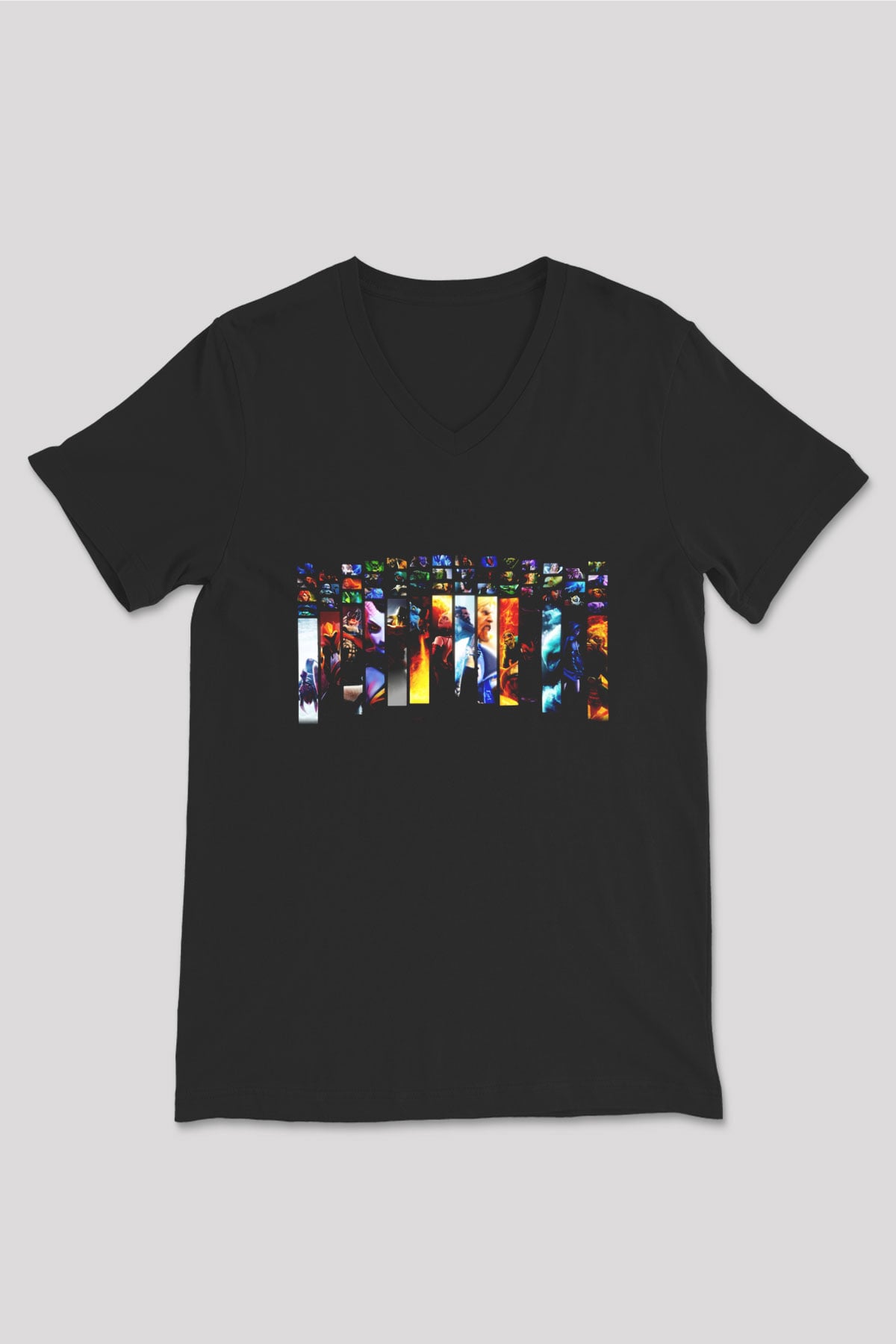 Dota 2 Siyah Unisex V Yaka Tişört T-Shirt