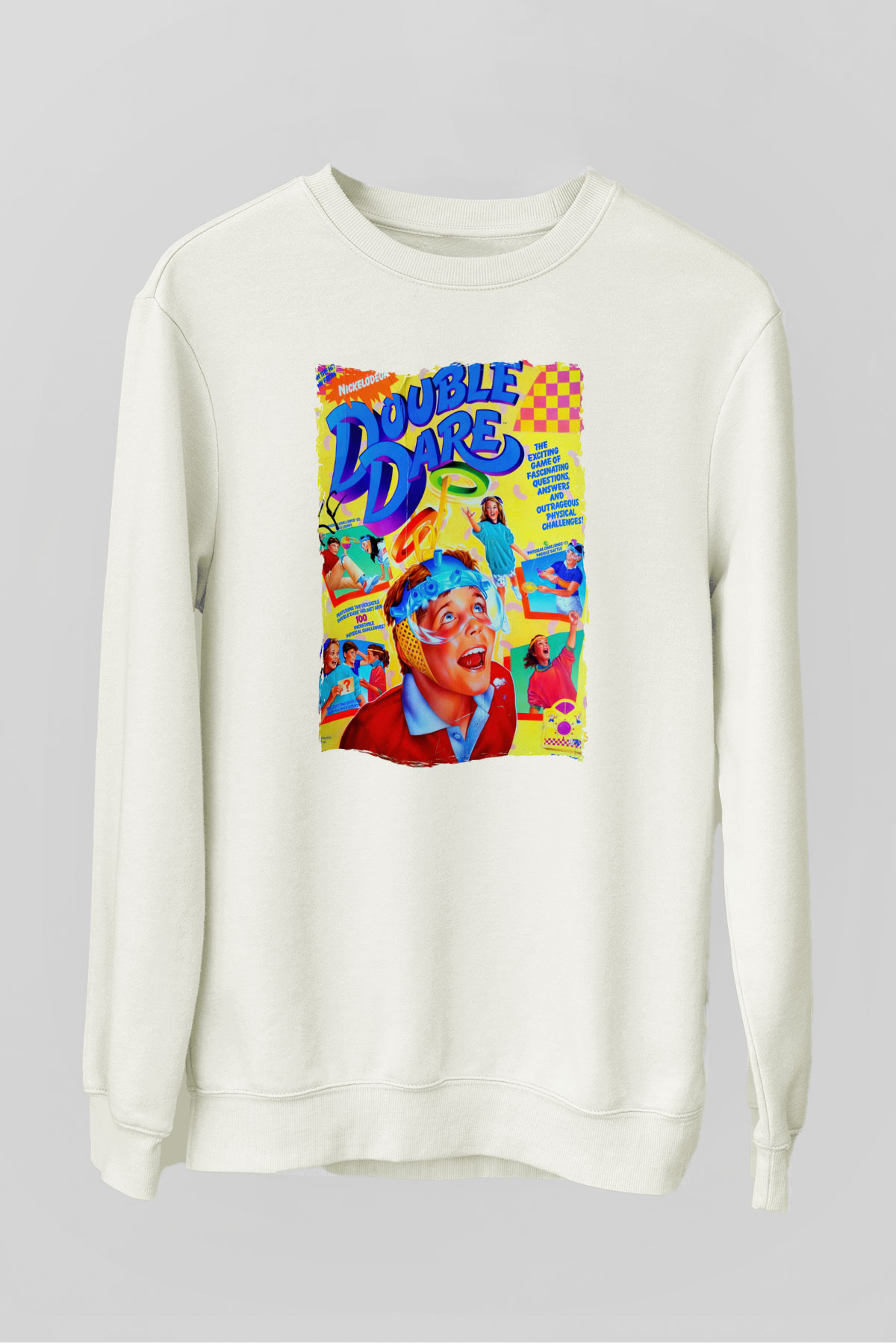 Double Dare Beyaz Unisex  Sweatshirt