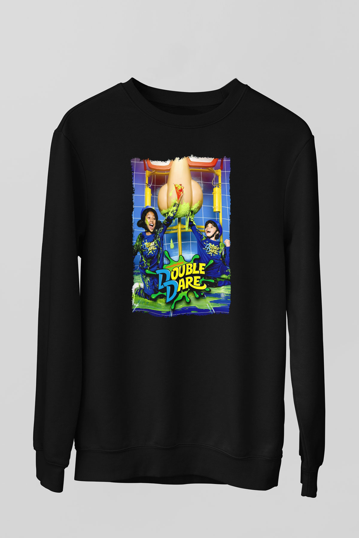 Double Dare Siyah Unisex  Sweatshirt