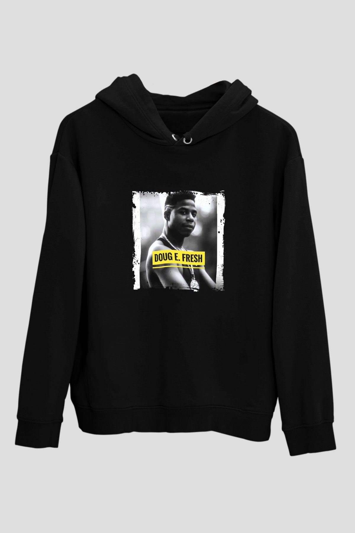 Doug E. Fresh Baskılı Unisex Siyah Hoodie