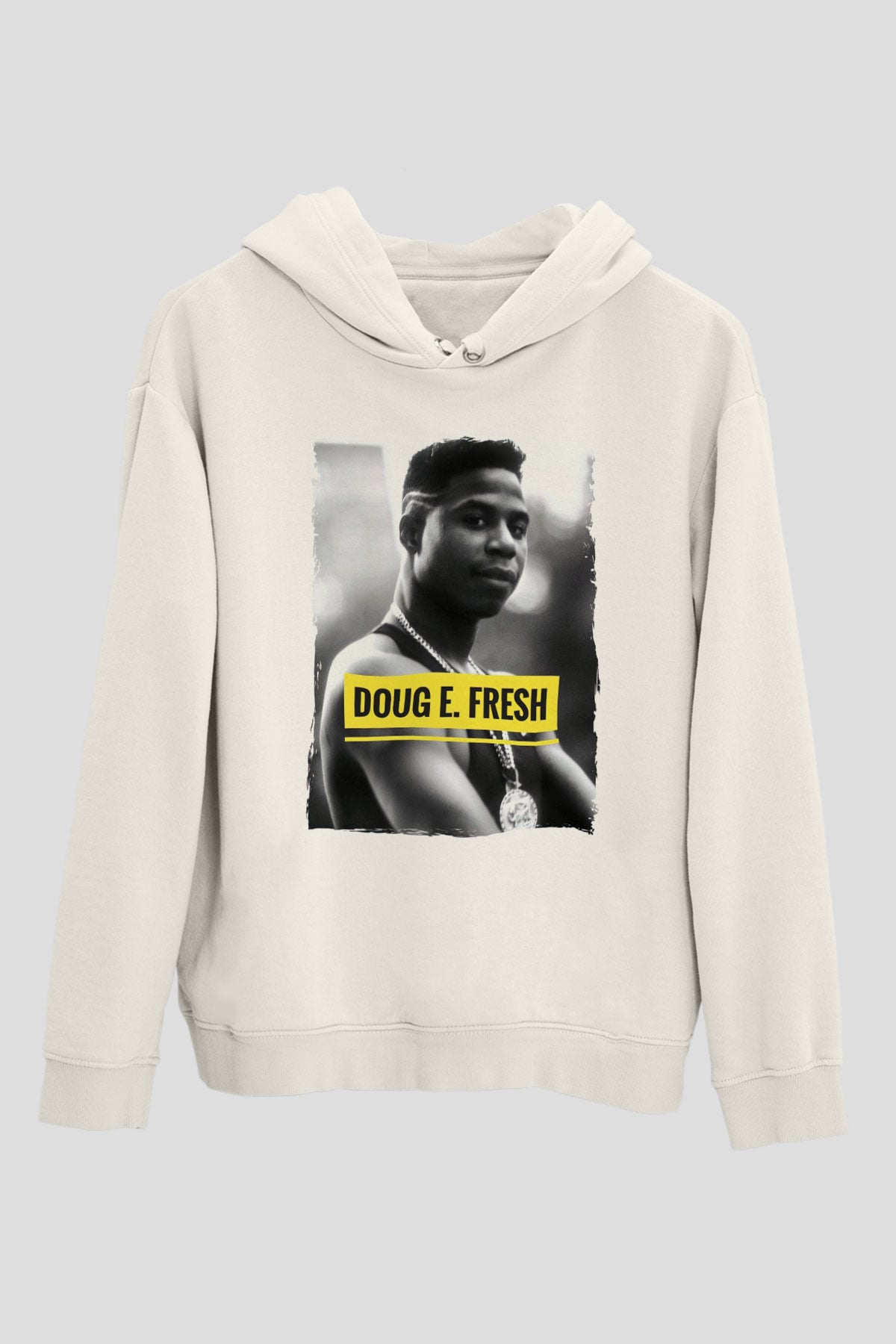 Doug E. Fresh Beyaz Unisex Kapüşonlu Sweatshirt