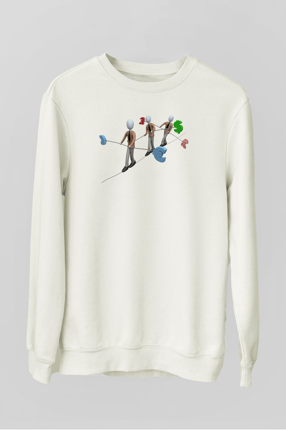 Dövizci Beyaz Unisex Sweatshirt