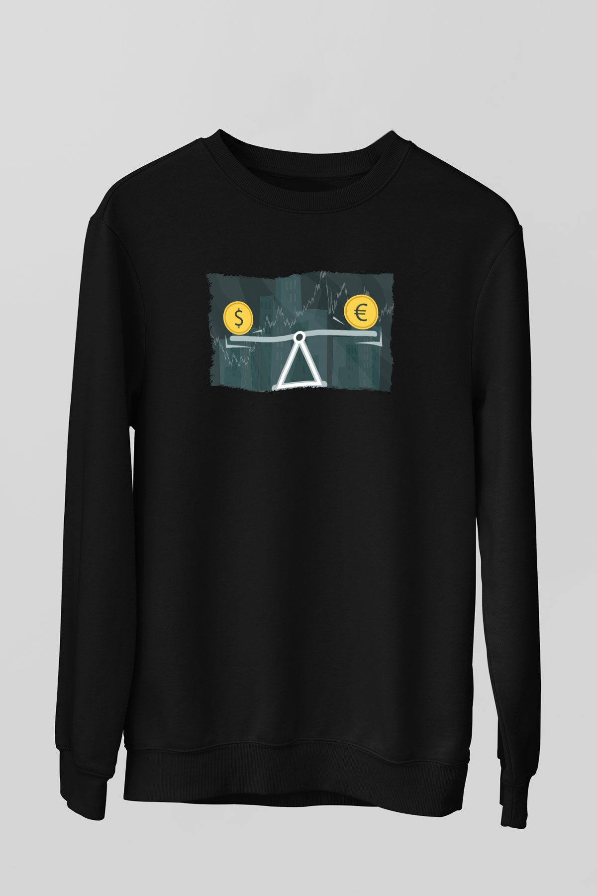 Dövizci Siyah Unisex Sweatshirt