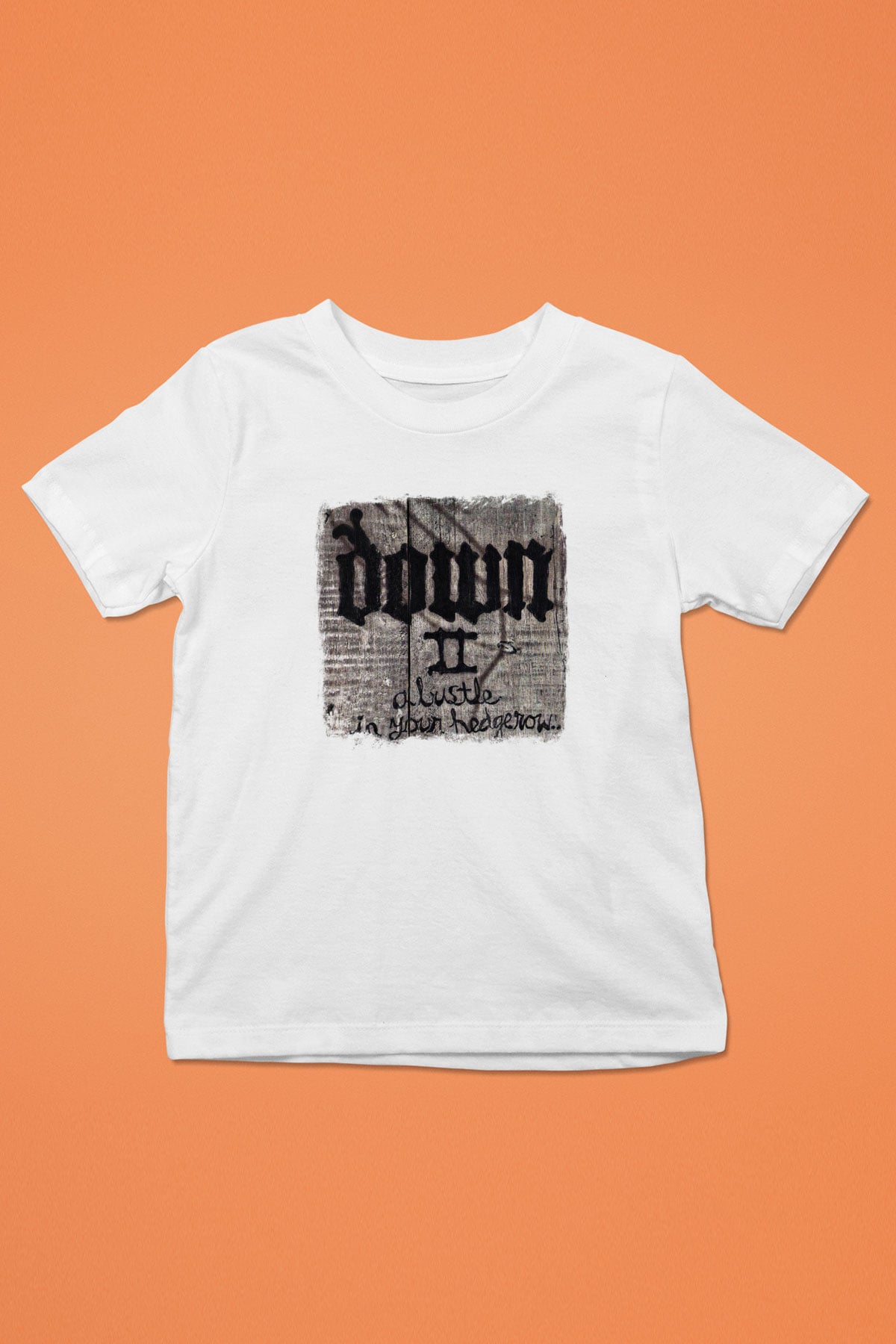 Down Baskılı Unisex Beyaz Çocuk Tişört