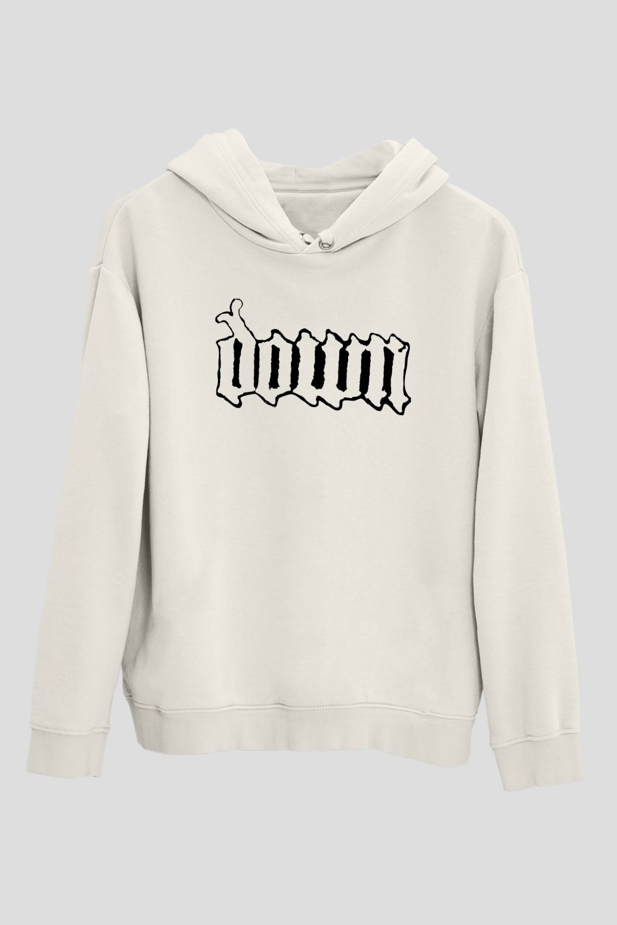Down Beyaz Unisex Kapşonlu Sweatshirt
