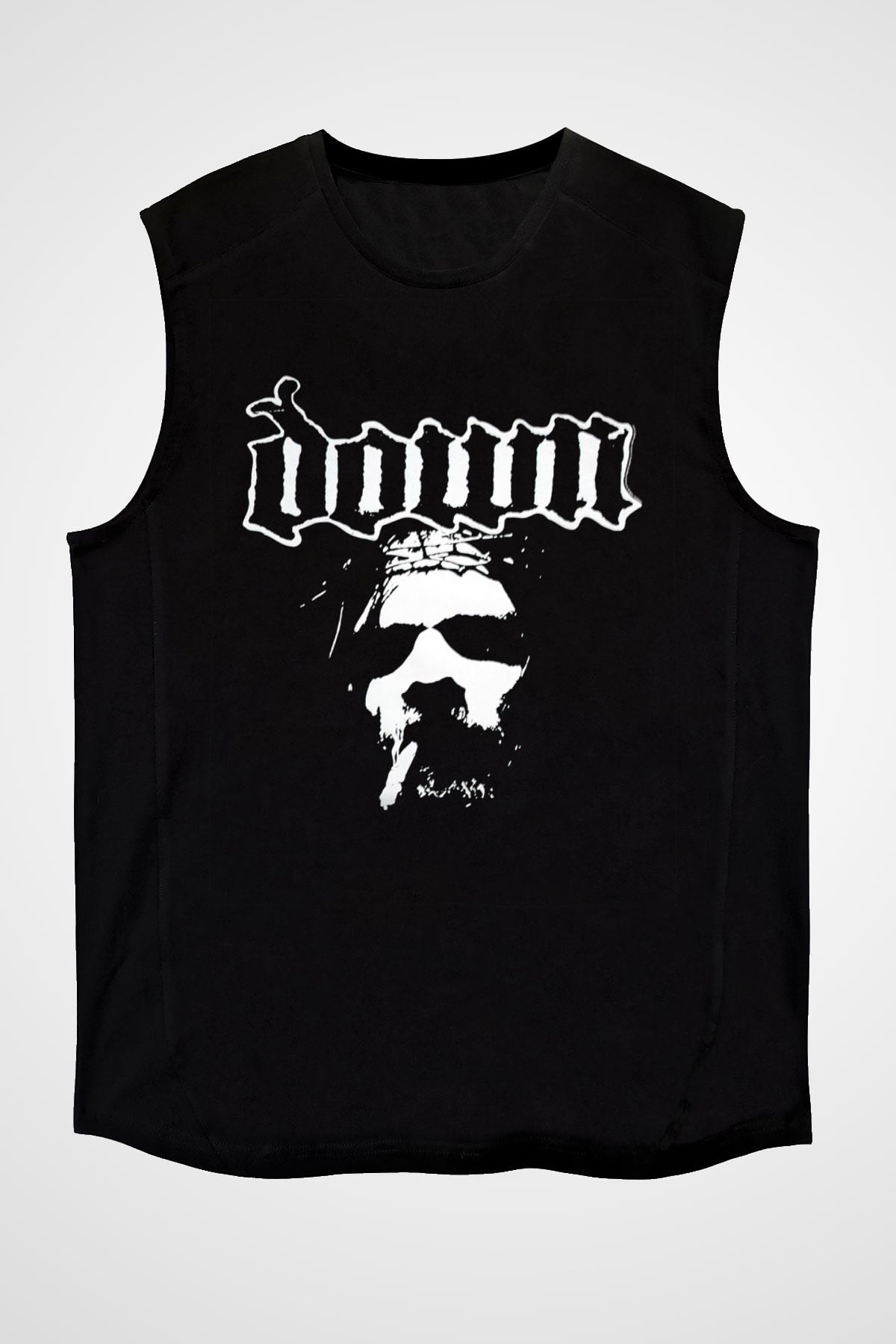 Down Siyah Unisex Kolsuz Tişört