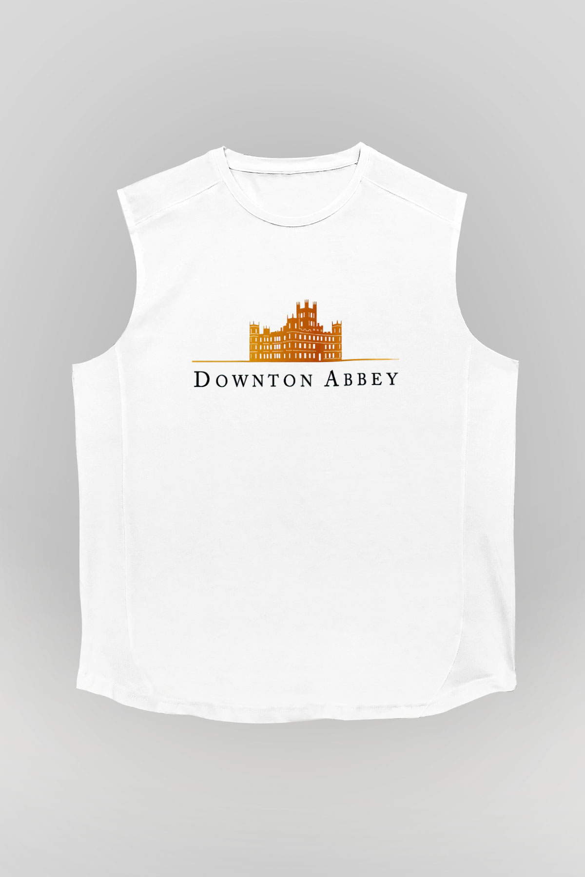 Downtown Abbey Beyaz Unisex Kolsuz Tişört