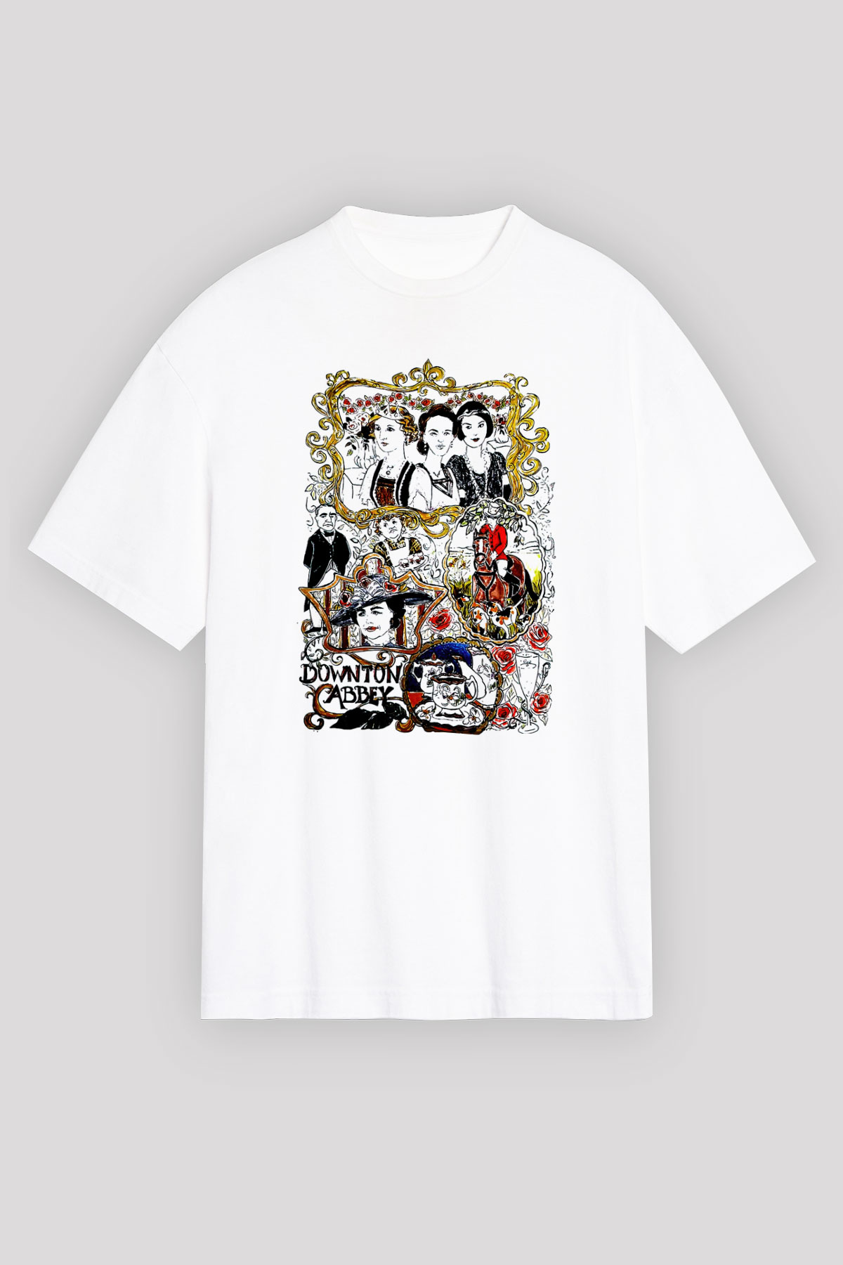 Downtown Abbey Beyaz Unisex Tişört T-Shirt