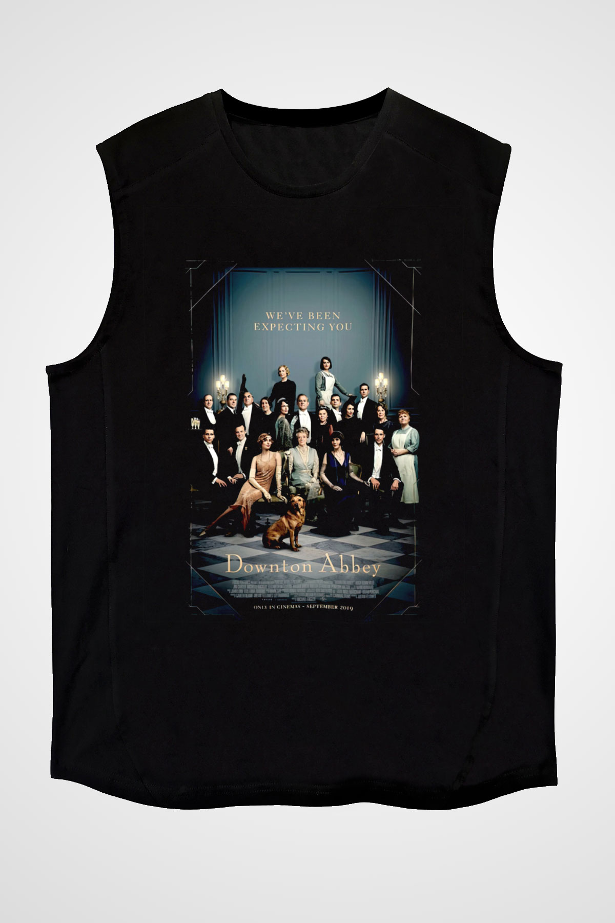Downtown Abbey Siyah Unisex Kolsuz Tişört