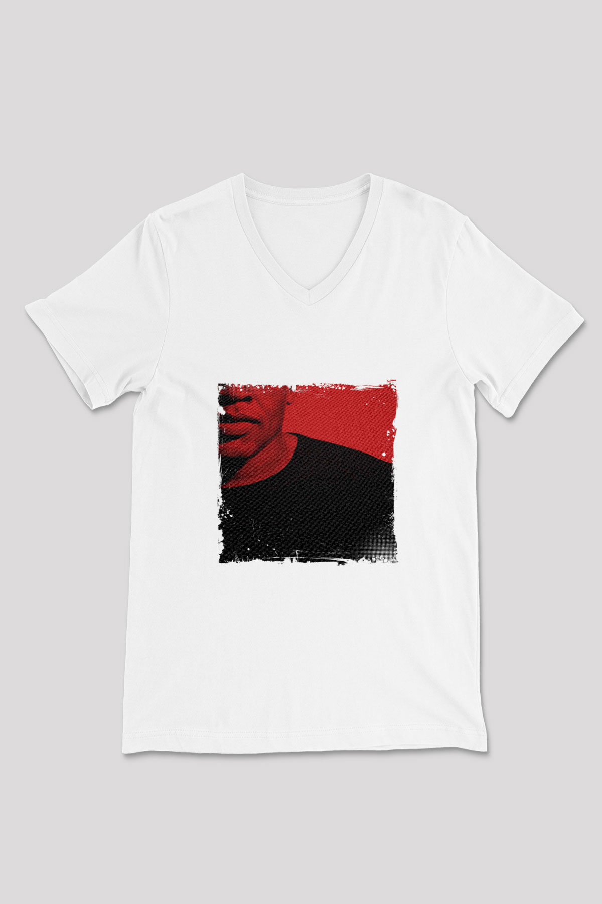 Dr. Dre Baskılı Beyaz V Yaka Unisex Tişört