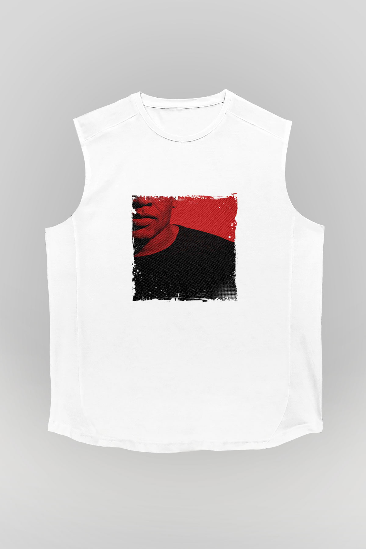 Dr. Dre Baskılı Unisex Beyaz Kolsuz Tişört