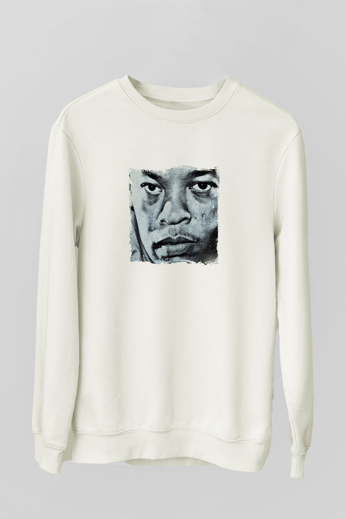Dr. Dre Baskılı Unisex Beyaz Sweatshirt