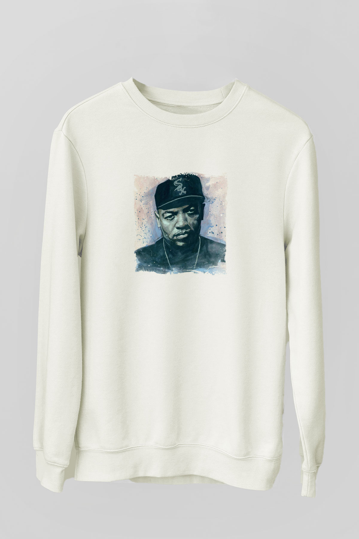 Dr. Dre Baskılı Unisex Beyaz Sweatshirt