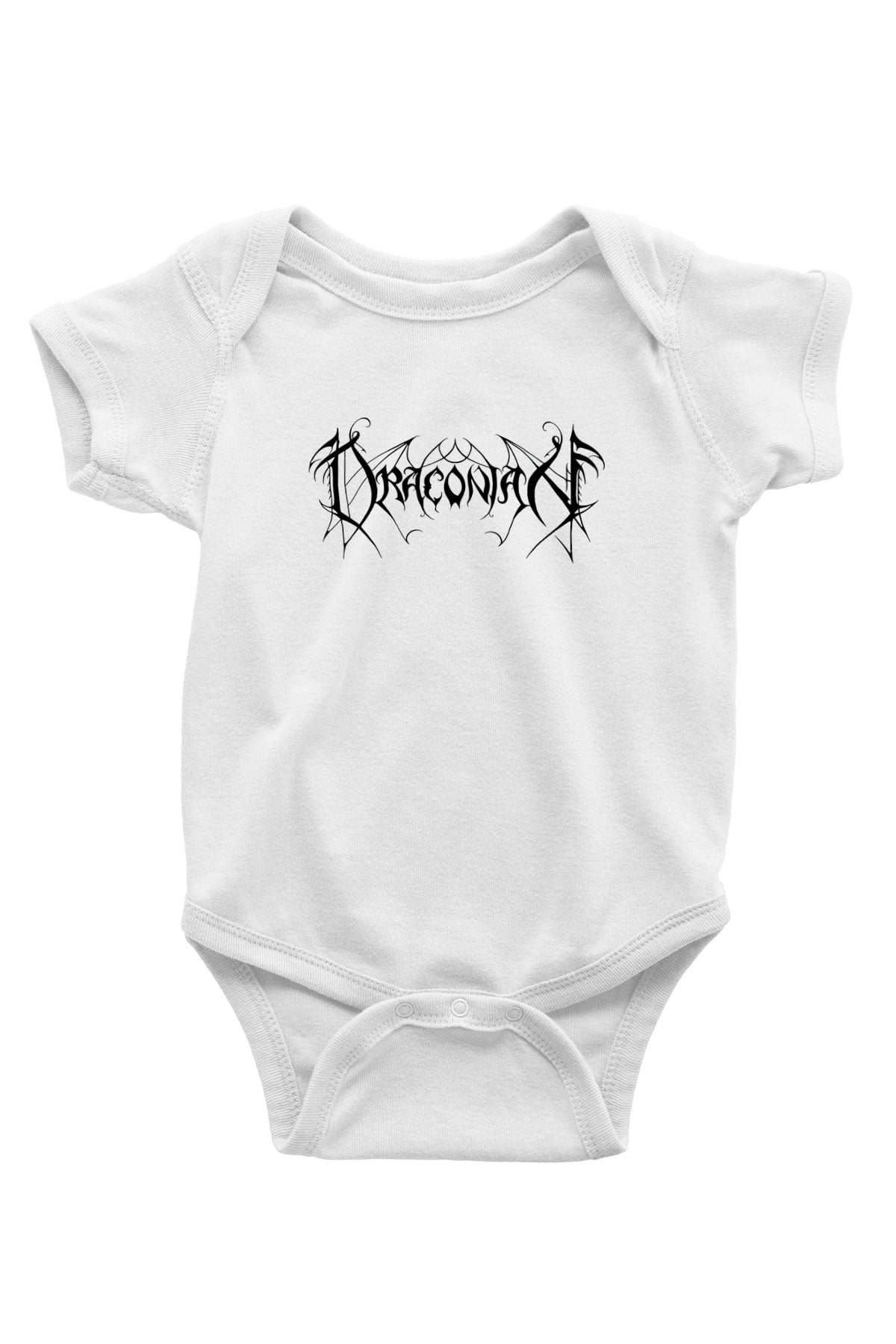Draconian Baskılı Beyaz Unisex Bebek Body - Zıbın