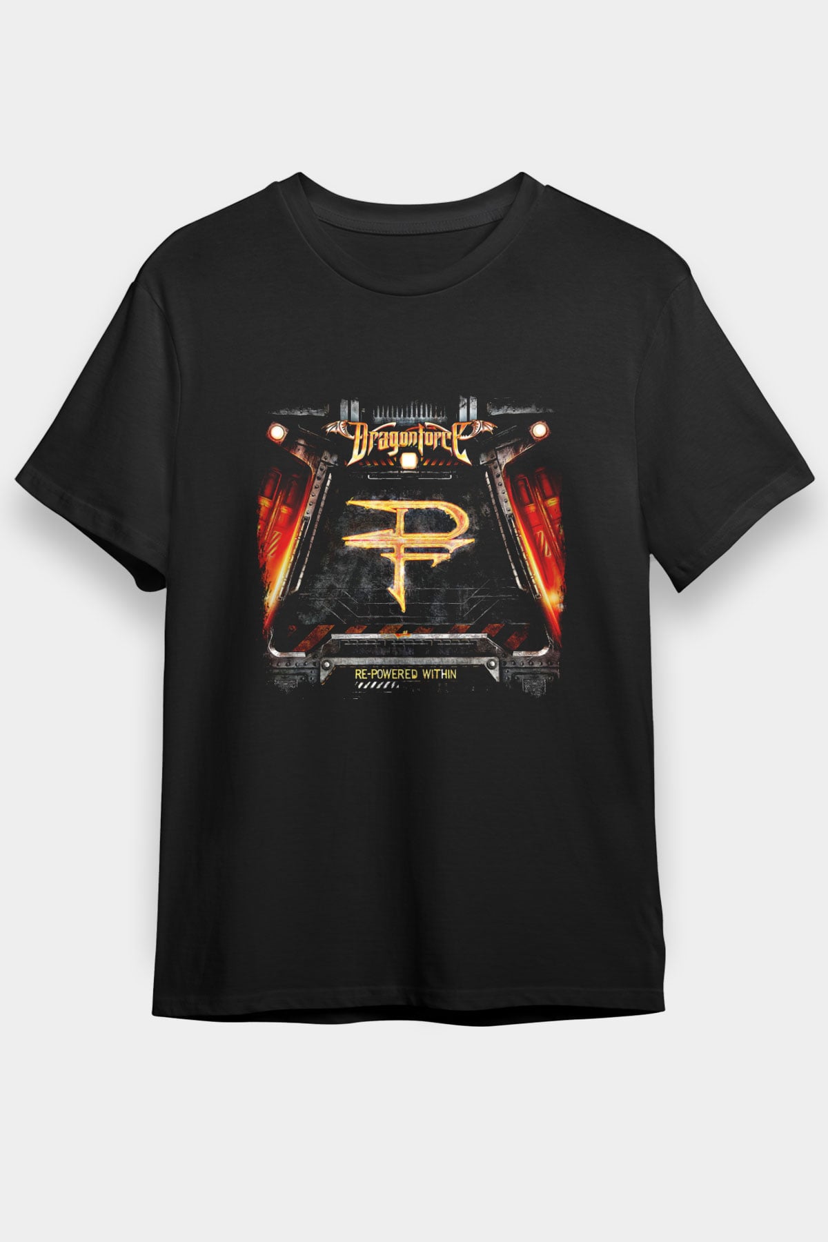 Dragon Force Baskılı Unisex Siyah Tişört