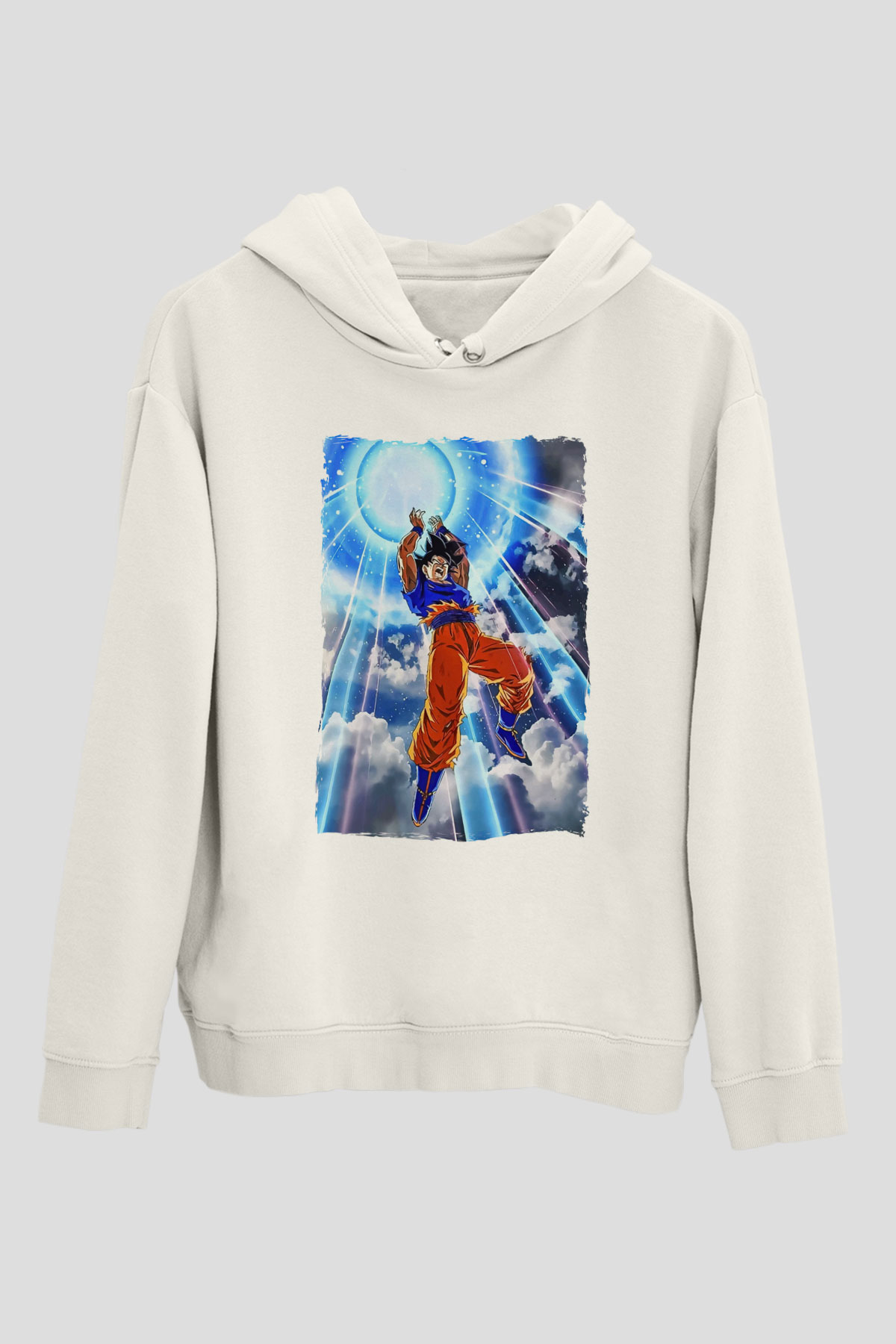 Dragonball Beyaz Unisex Hoodie
