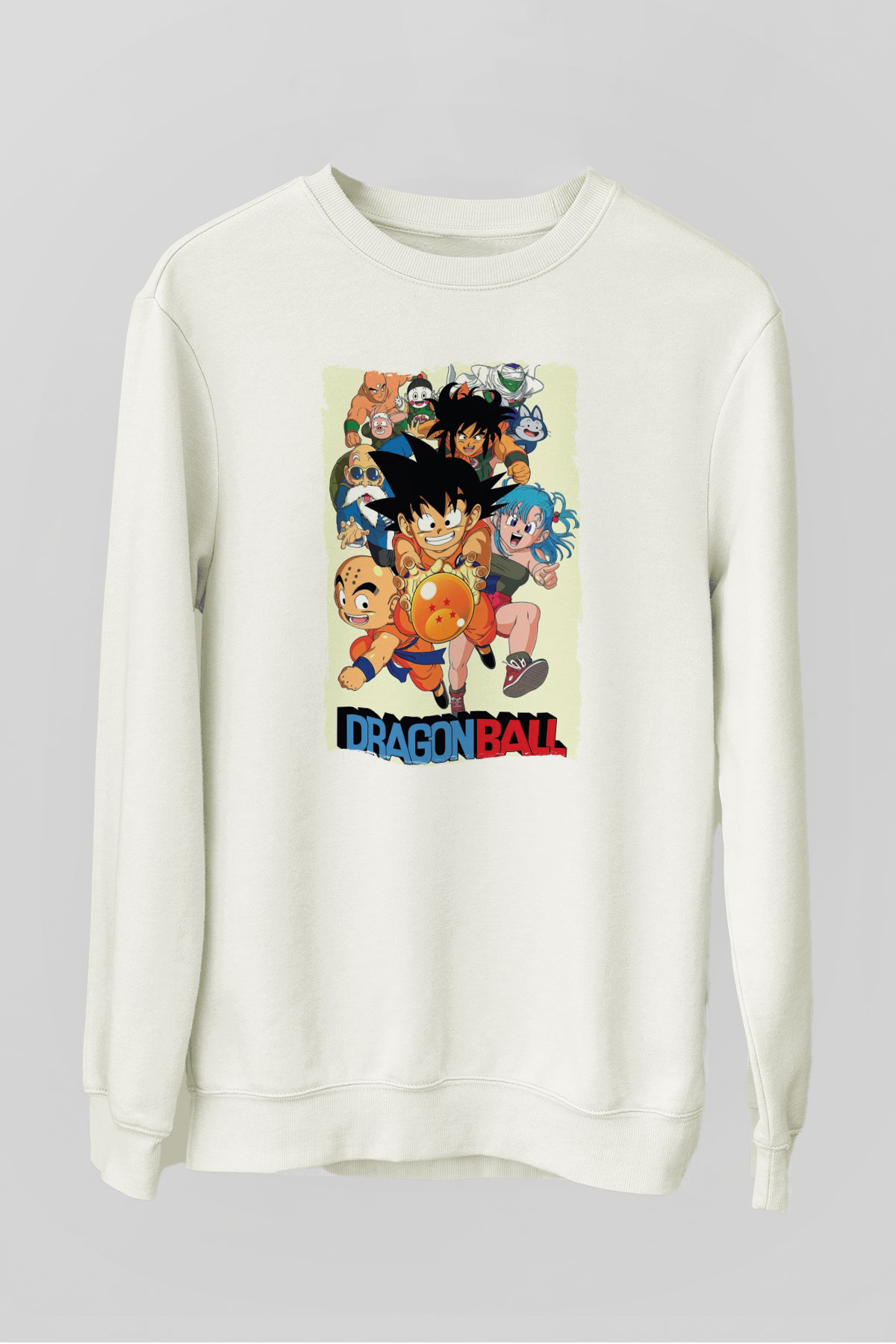 Dragonball Beyaz Unisex Sweatshirt