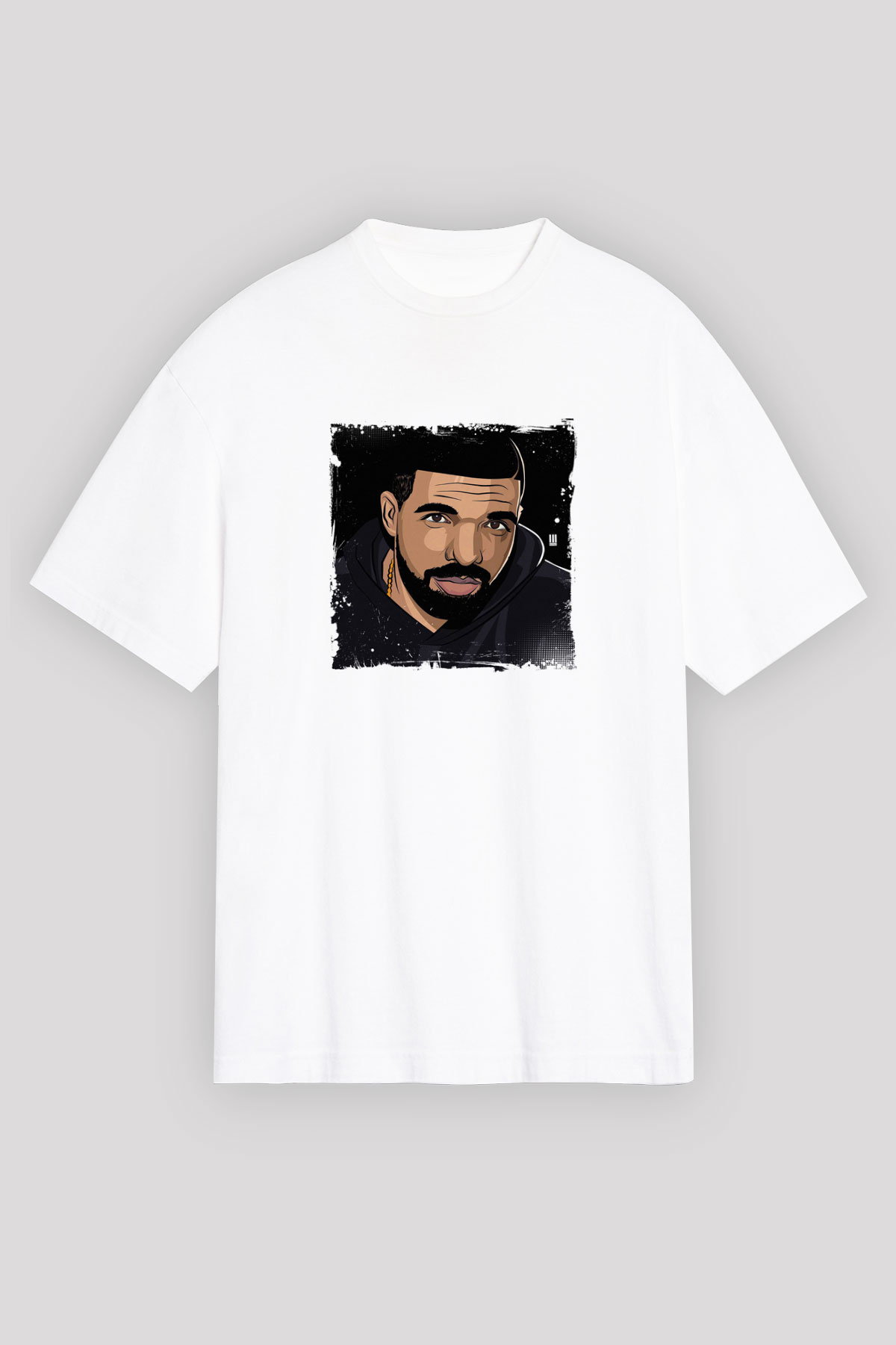 Drake Baskılı Unisex Beyaz Tişört