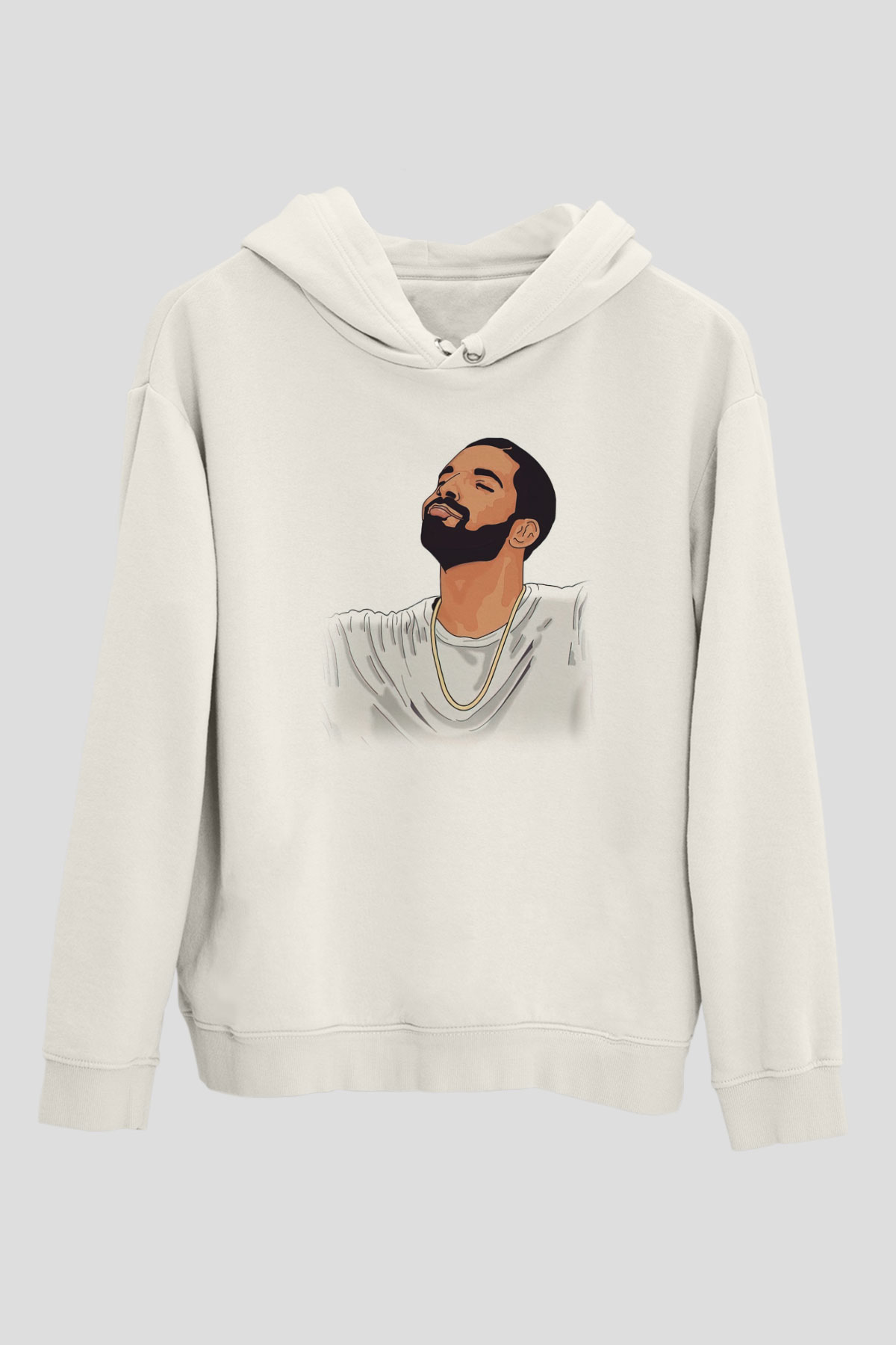 Drake Beyaz Unisex Kapşonlu Sweatshirt