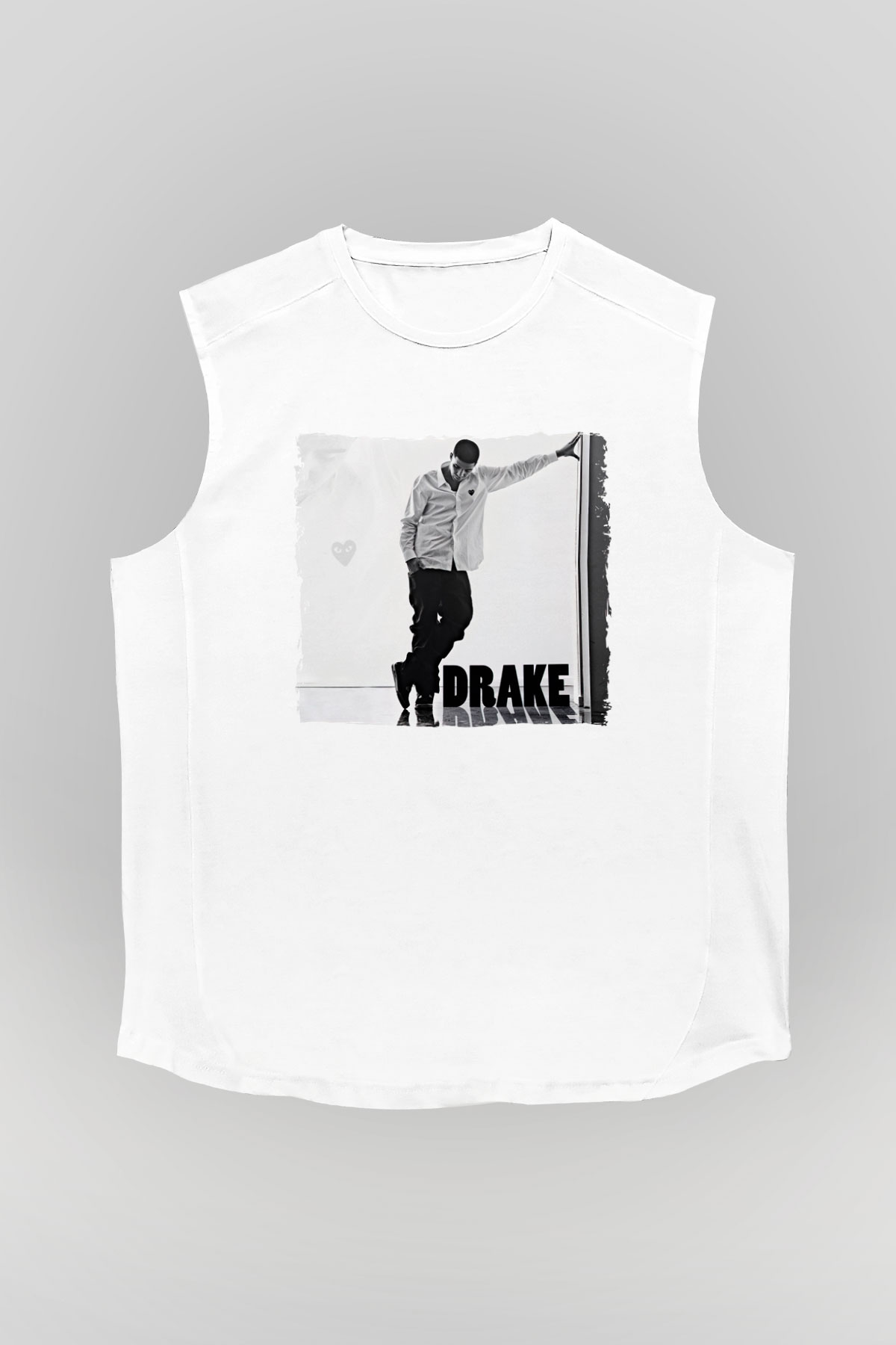 Drake Beyaz Unisex Kolsuz Tişört