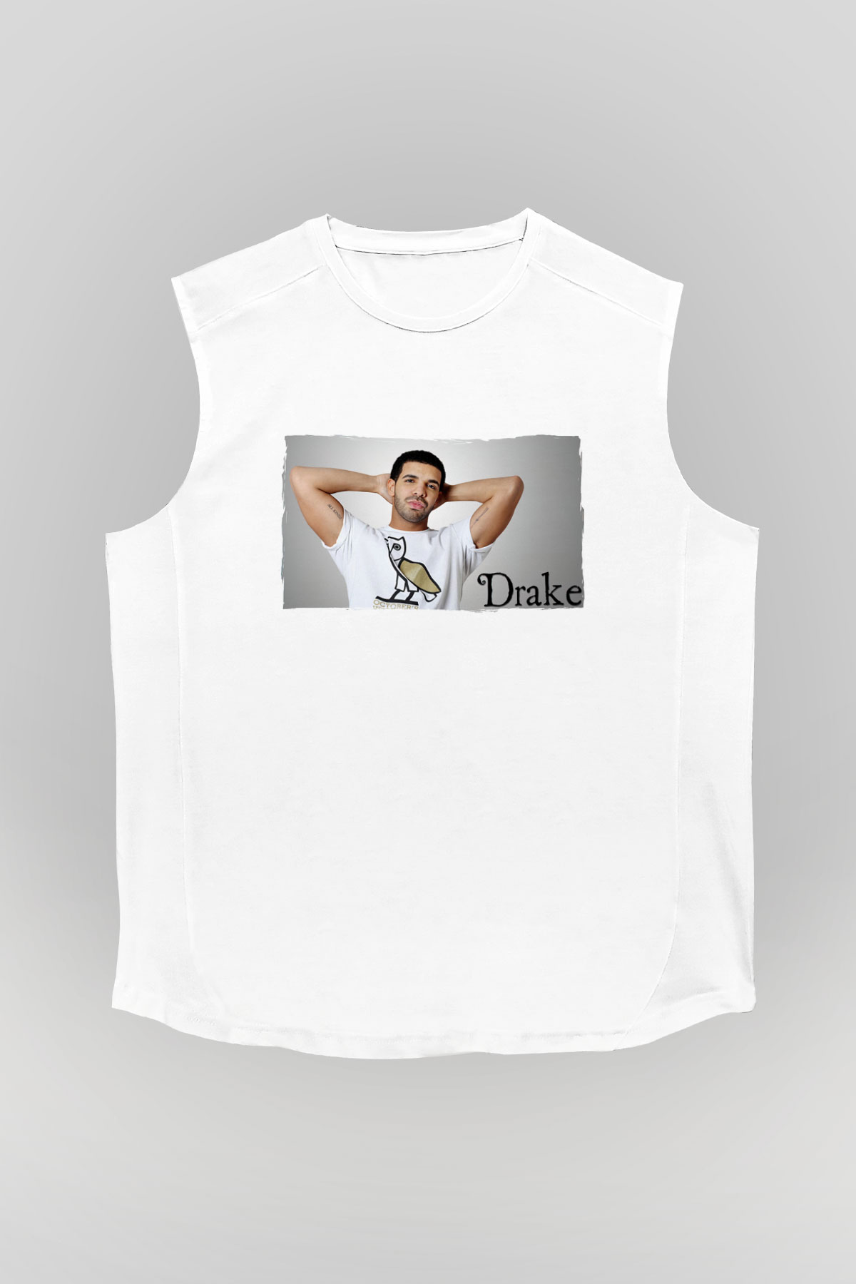 Drake Beyaz Unisex Kolsuz Tişört