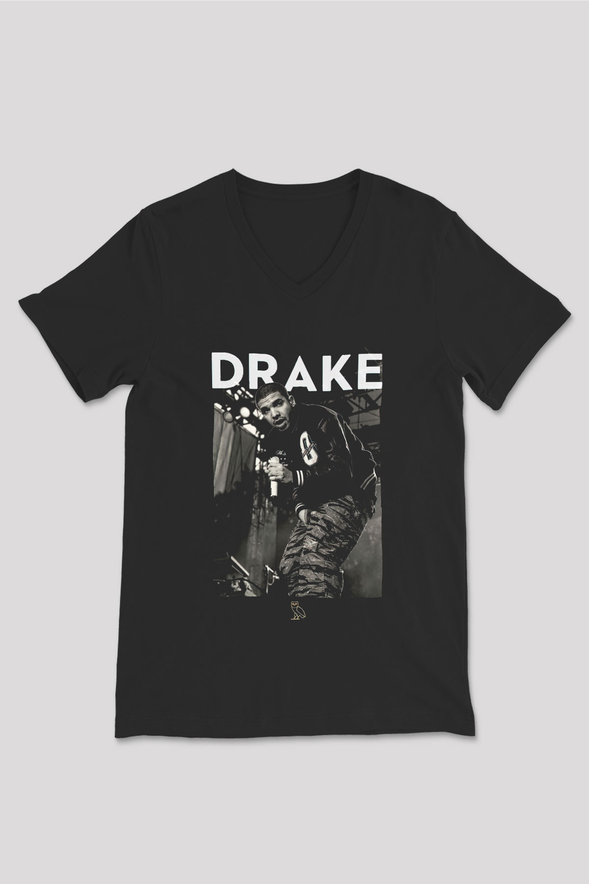 Drake Siyah Unisex V Yaka Tişört T-Shirt
