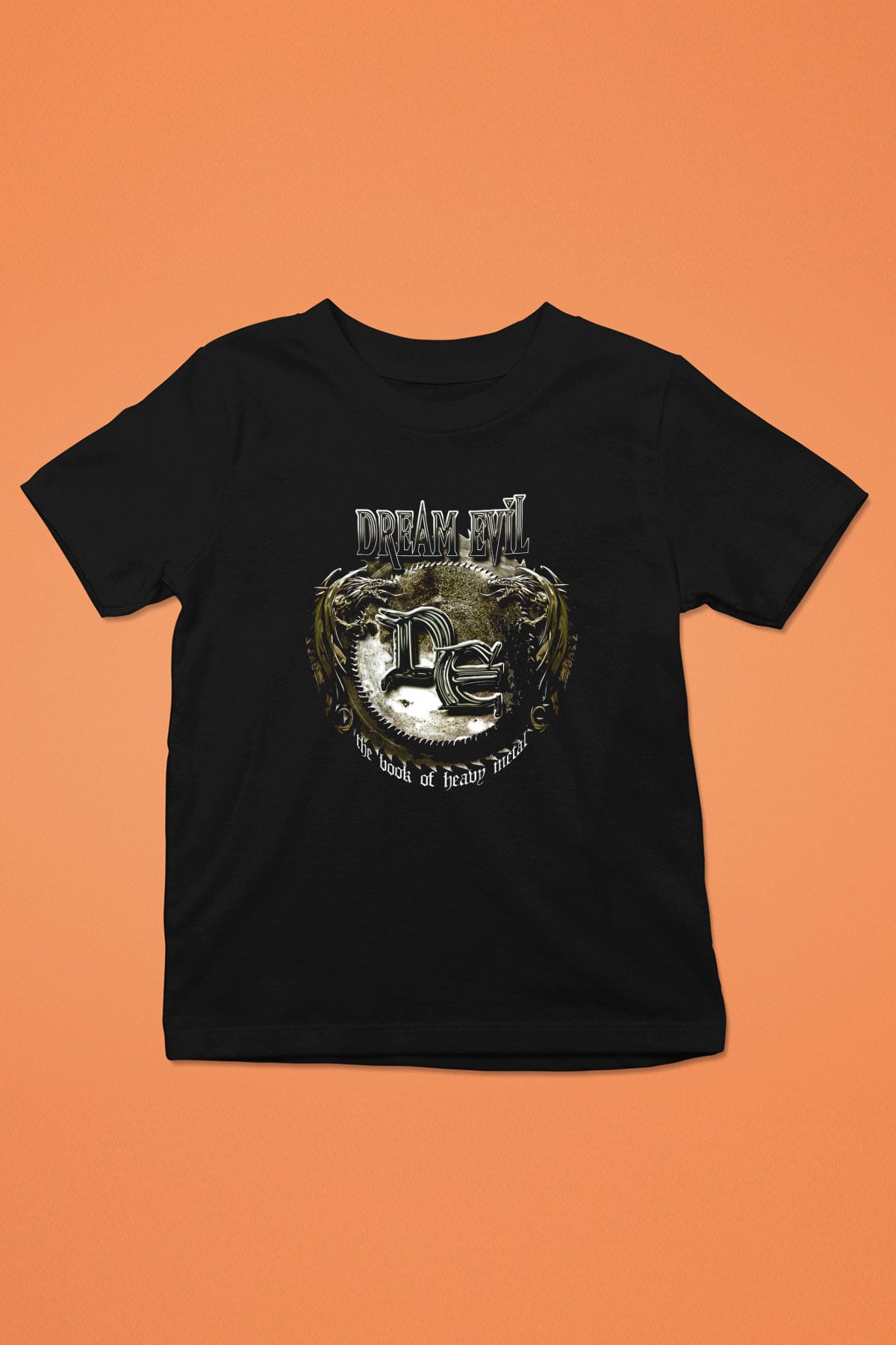 Dream Evil Baskılı Unisex Siyah Çocuk Tişört - Tshirt
