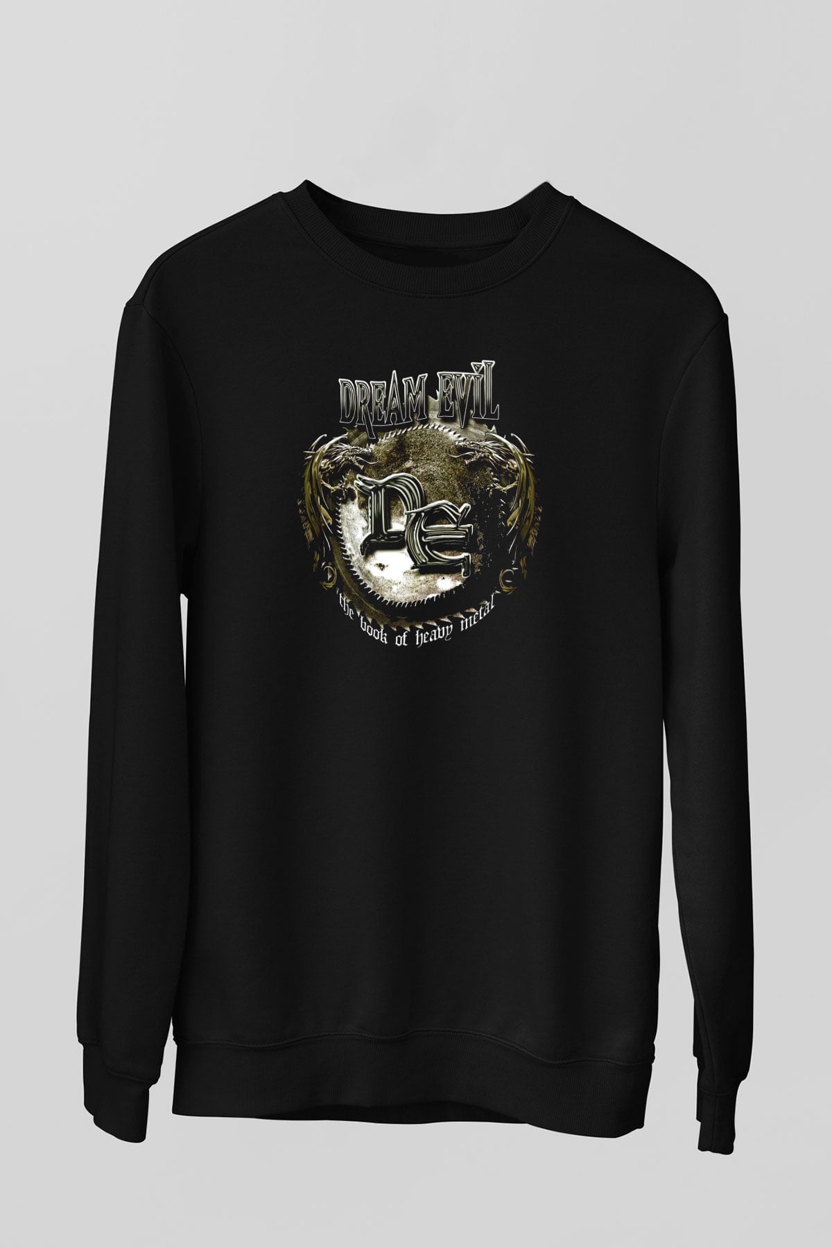 Dream Evil Baskılı Unisex Siyah Sweatshirt